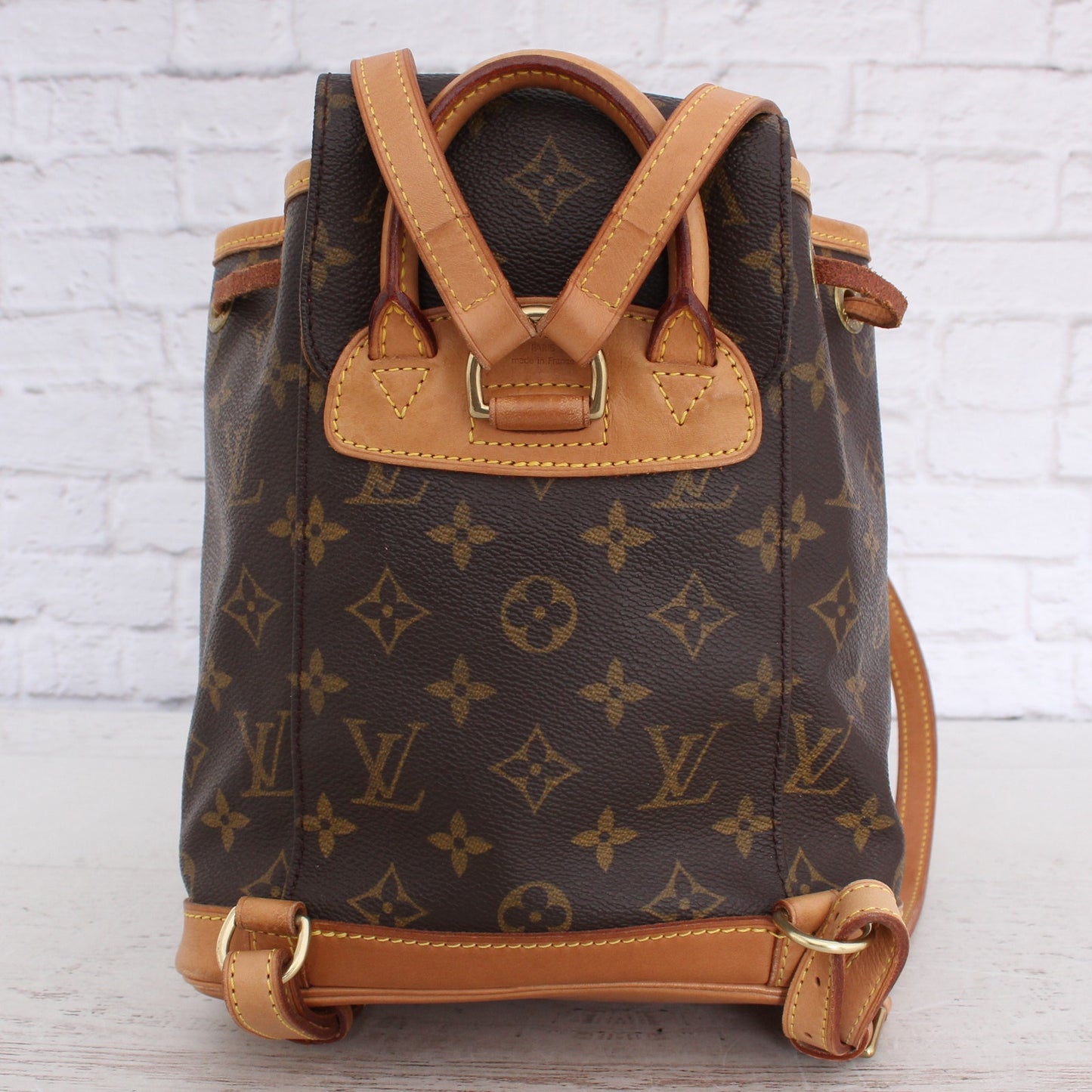 Louis Vuitton Montsouris PM Backpack Monogram Brown Handbag Leather LV