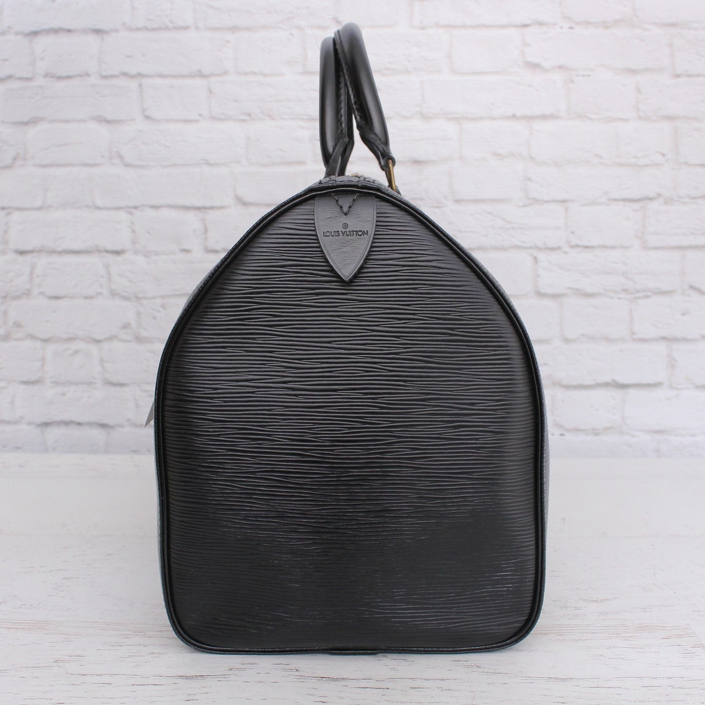 Louis Vuitton Speedy 35 Black Epi Satchel Purse Handbag Large Tote Boston A5367