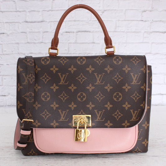 Louis Vuitton Marignan Monogram Leather Crossbody & Satchel Pink Purse