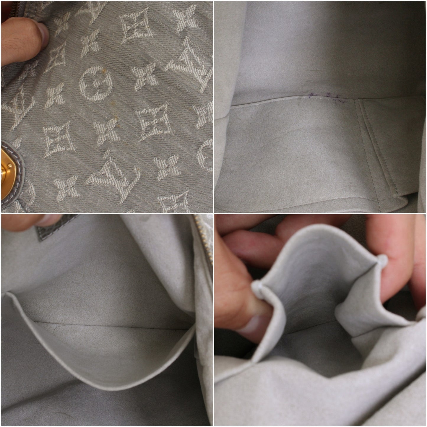 Louis Vuitton Slightly Gray Denim Monogram Crossbody Leather Shoulder