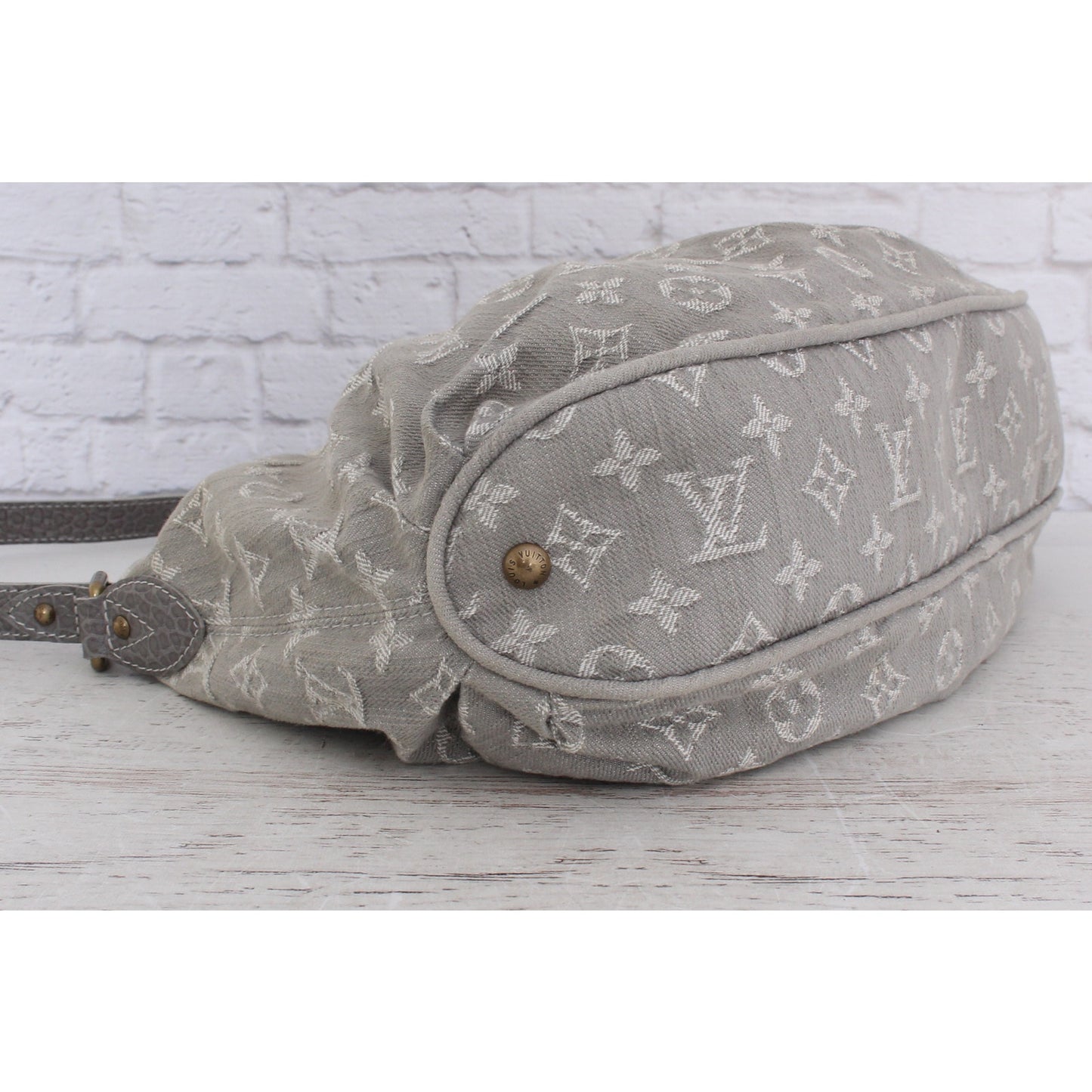 Louis Vuitton Slightly Gray Denim Monogram Crossbody Leather Shoulder