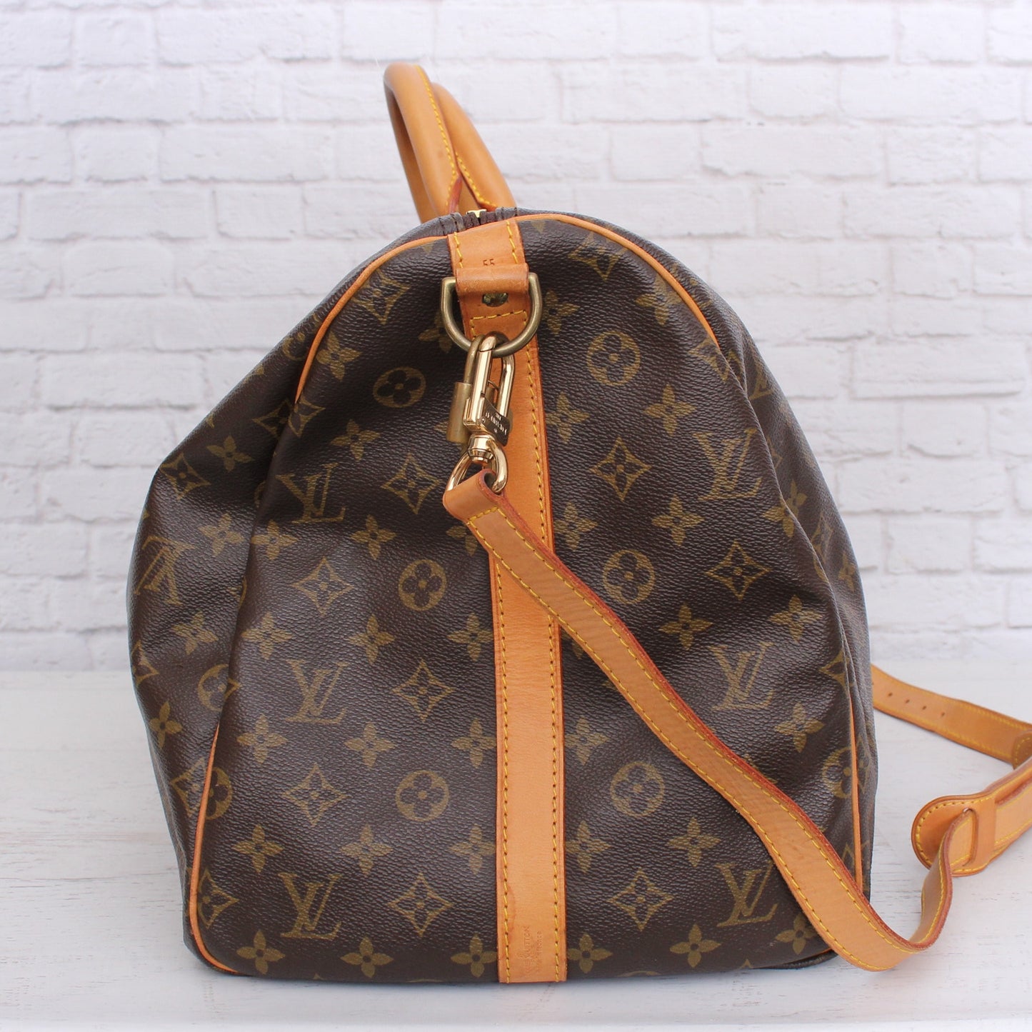 Louis Vuitton Keepall Bandouliere 55 Messenger Monogram Brown Travel A2282