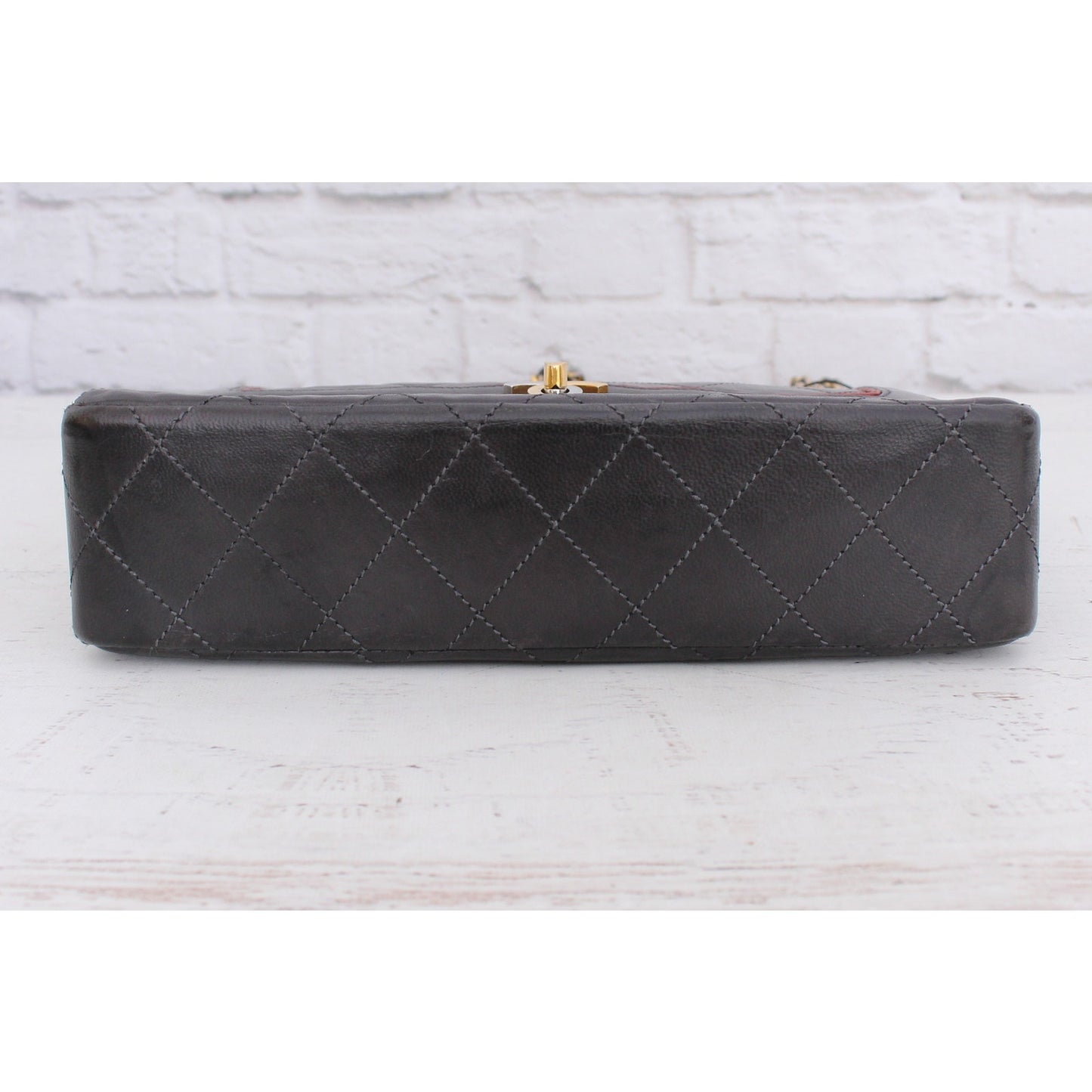 Chanel Paris Limited Two Tone Double Flap Black Lambskin Shoulder Crossbody