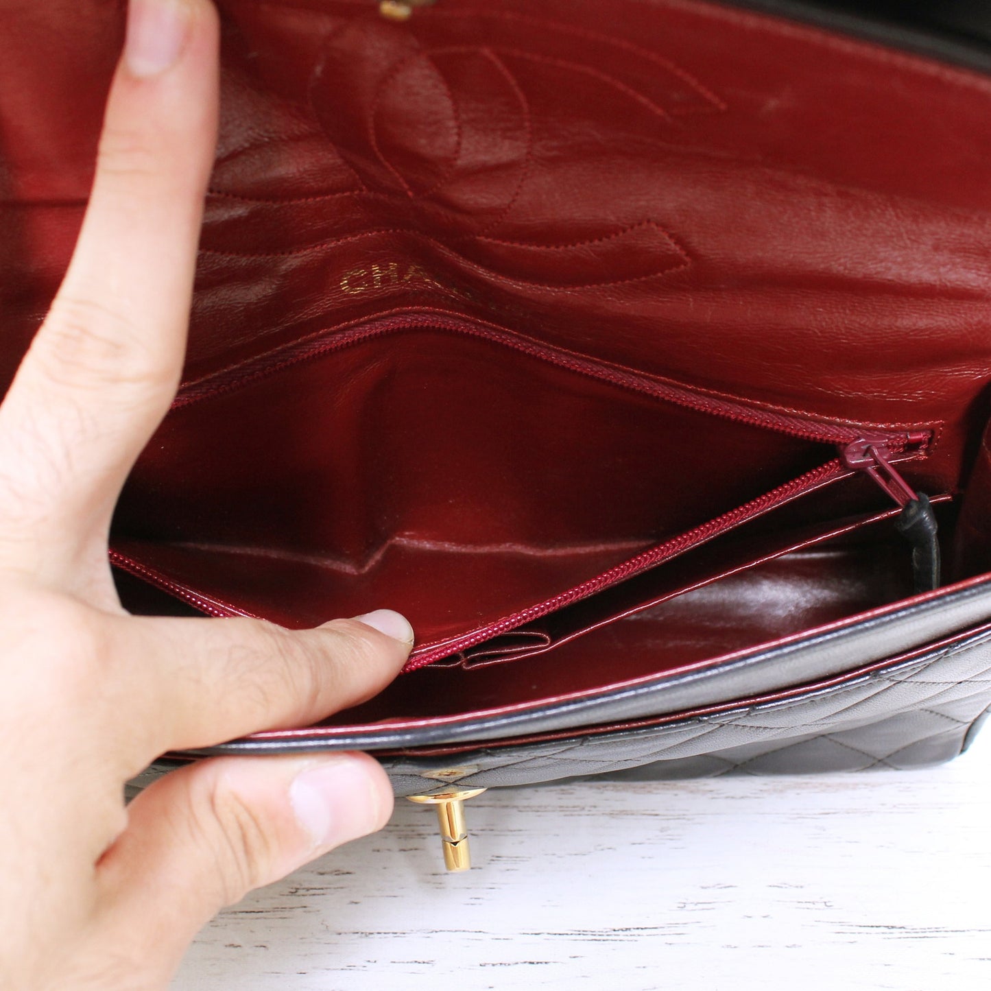 Chanel Paris Limited Two Tone Double Flap Black Lambskin Leather Shoulder A5106