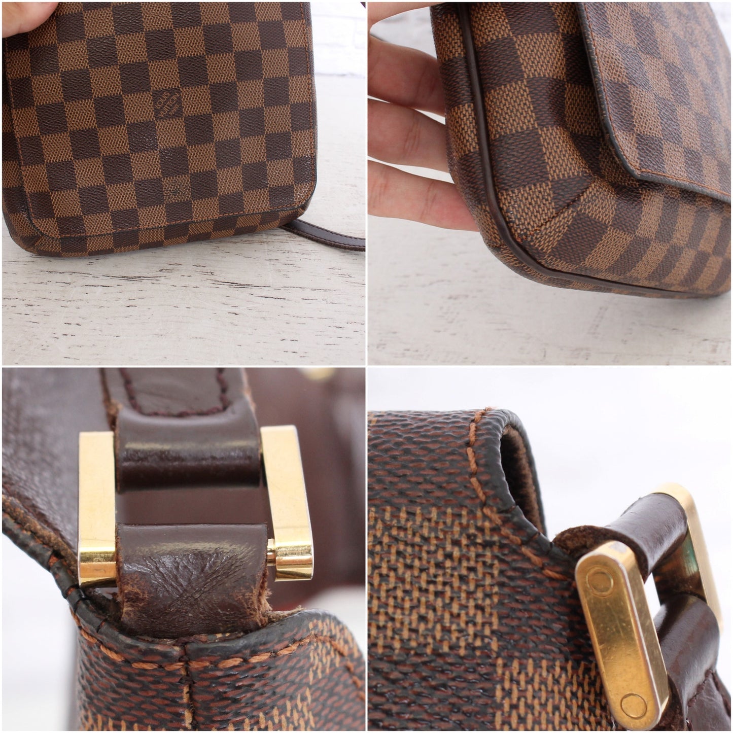 Louis Vuitton Musette Salsa Long PM Crossbody Damier Ebene Purse Leather