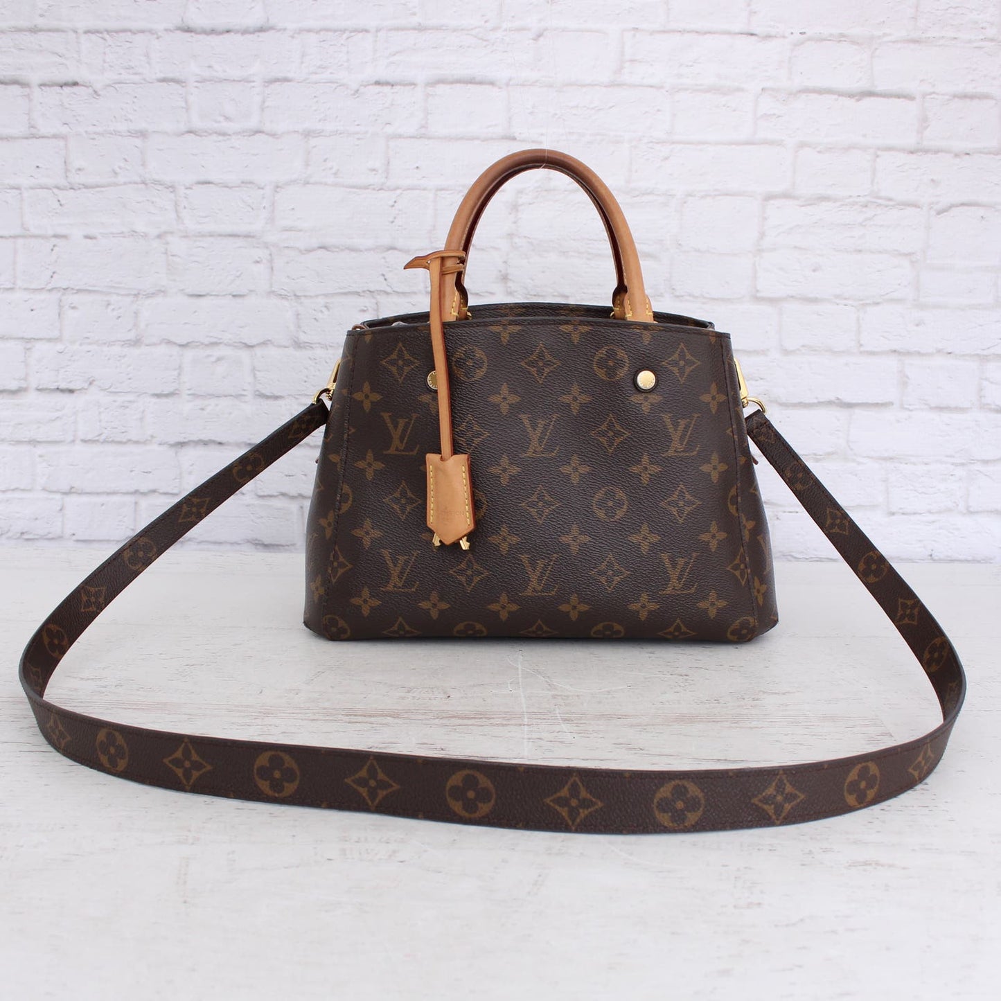 Louis Vuitton Montaigne BB Crossbody Satchel Monogram Handbag Purse LV