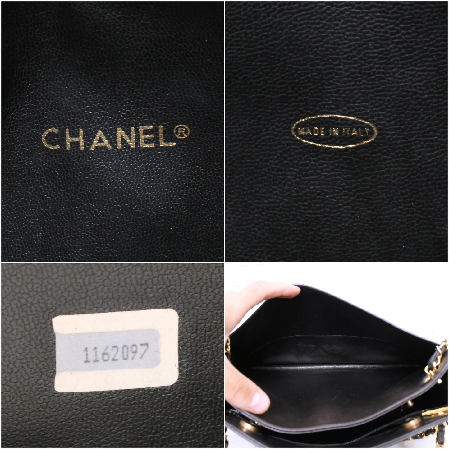 Chanel Quilted Black Lambskin Chain Tote Leather Shoulder Handbag Purse A5086