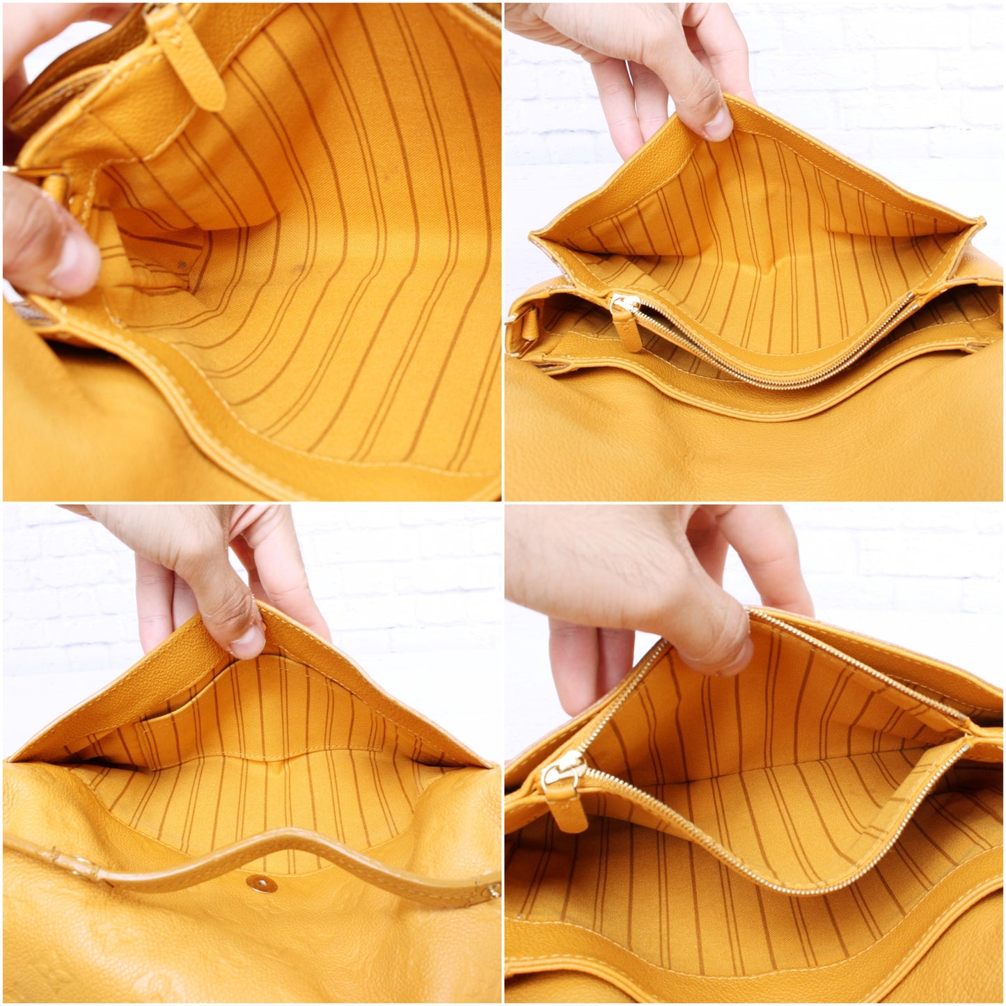 Louis Vuitton Fascinante Yellow Empreinte Crossbody Women Purse Handbag A5095