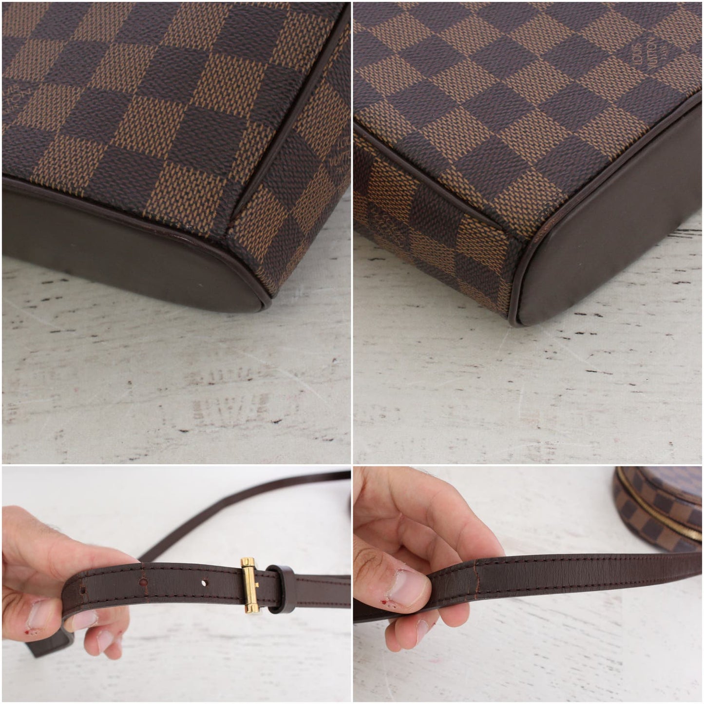 Louis Vuitton Ipanema PM Damier Ebene Crossbody Purse Messenger Brown