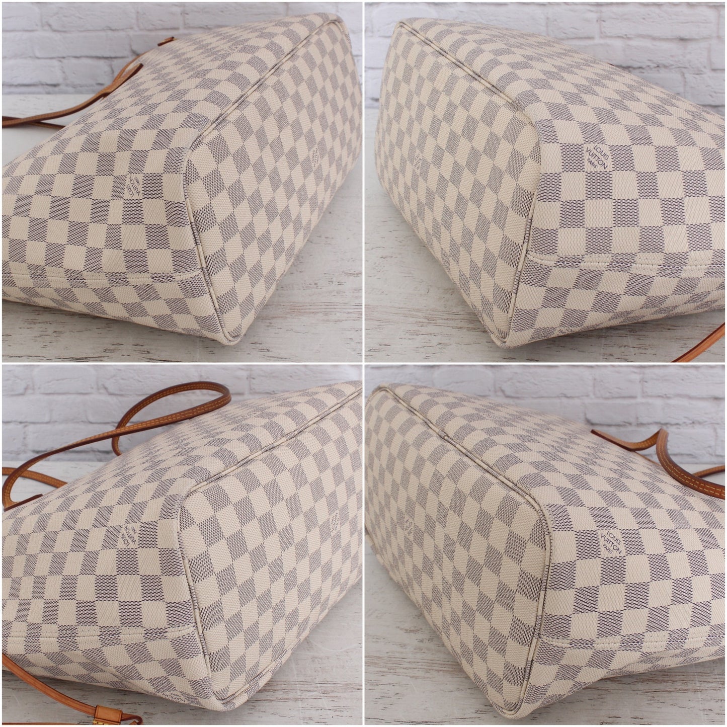 Louis Vuitton Neverfull MM with Pouch Damier Azur Pink