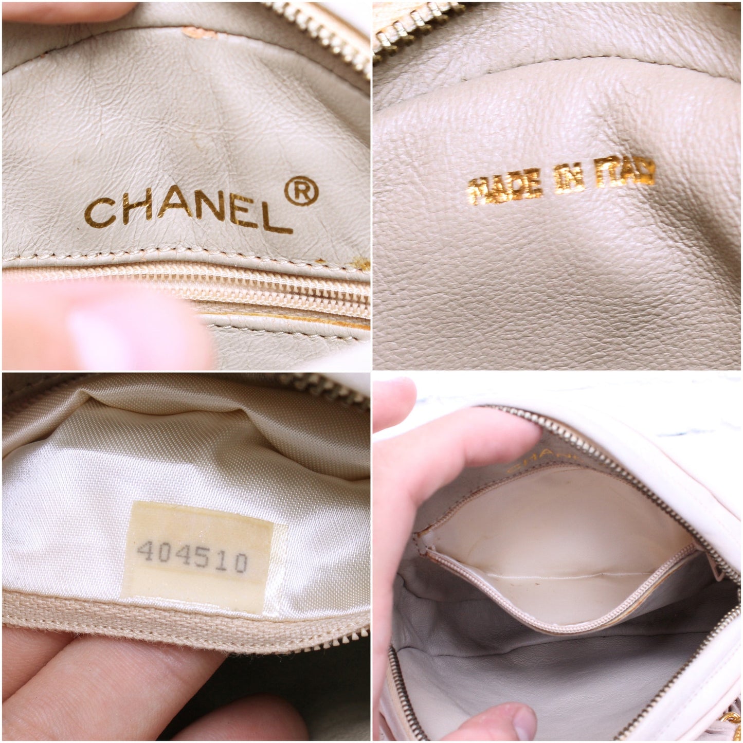 Chanel Round White Lambskin Leather Shoulder Bag Handbag Purse Gold A4934