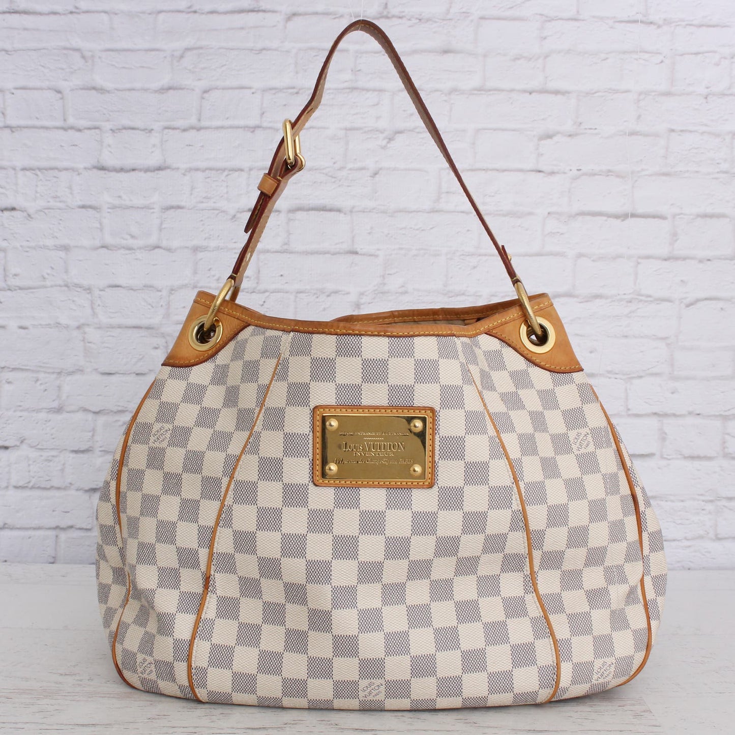 Louis Vuitton Galliera PM Damier Azur Shoulder Bag + Certificate of Authenticity