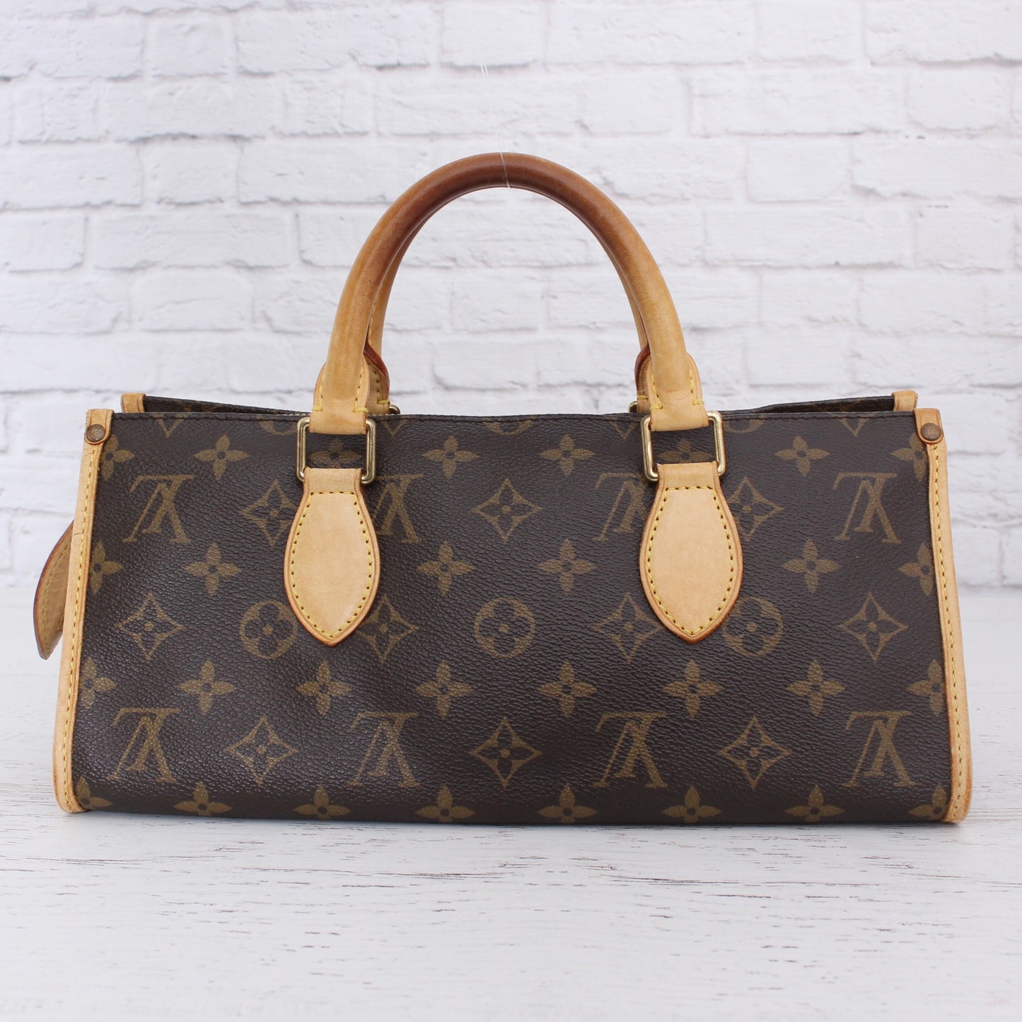 Louis Vuitton Popincourt Monogram Satchel Bag Purse Leather Brown Zip