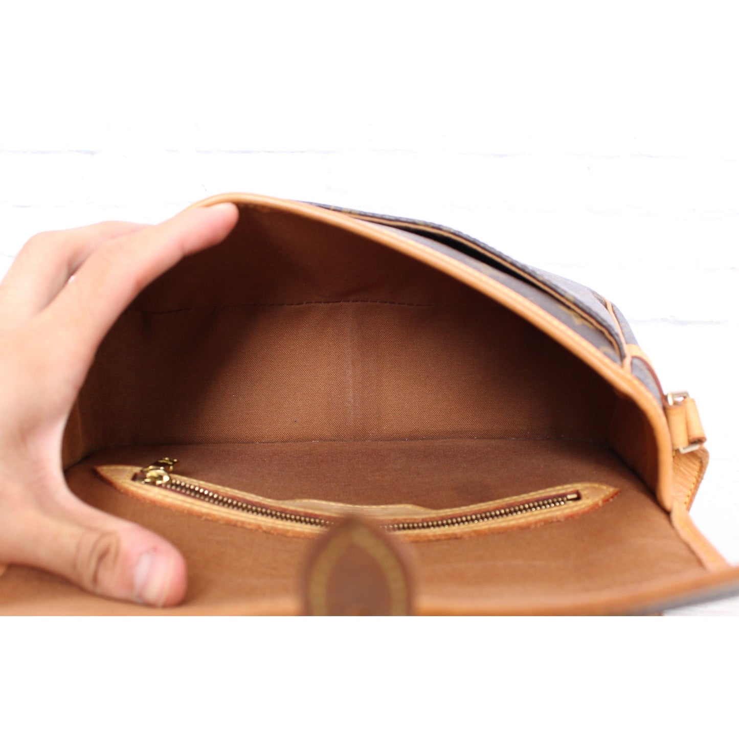 Louis Vuitton Sologne Monogram Purse Crossbody Brown LV Shoulder Small A4046