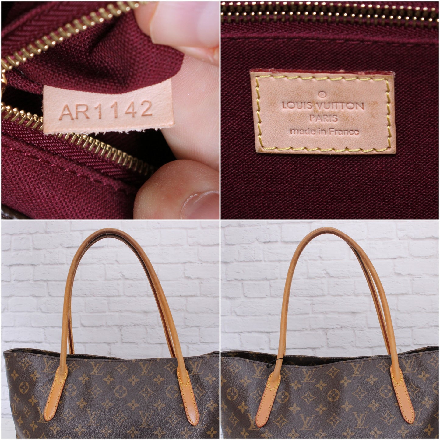 Louis Vuitton Raspail PM Monogram Tote Brown Shoulder Purse Large Handbag A5134