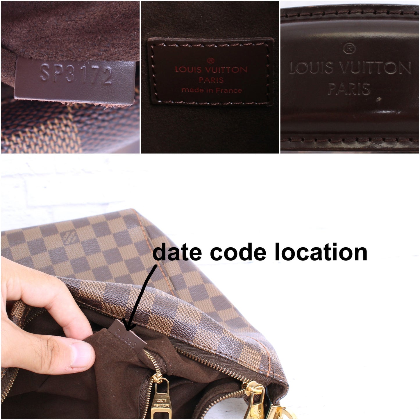 Louis Vuitton Portobello GM Damier Ebene Leather Shoulder Bag