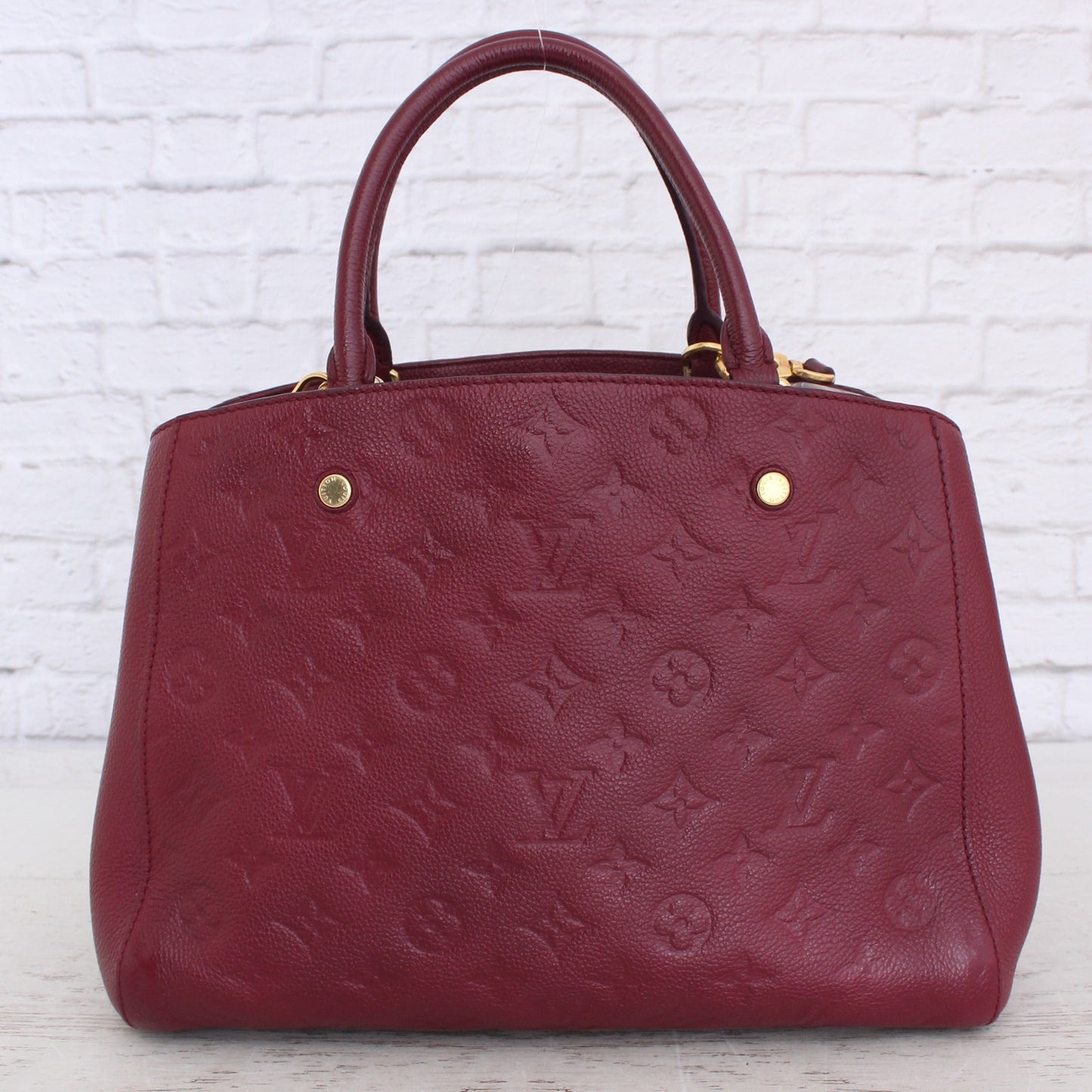 Louis Vuitton Montaigne MM Purple Empreinte Aurore Leather Shoulder LV