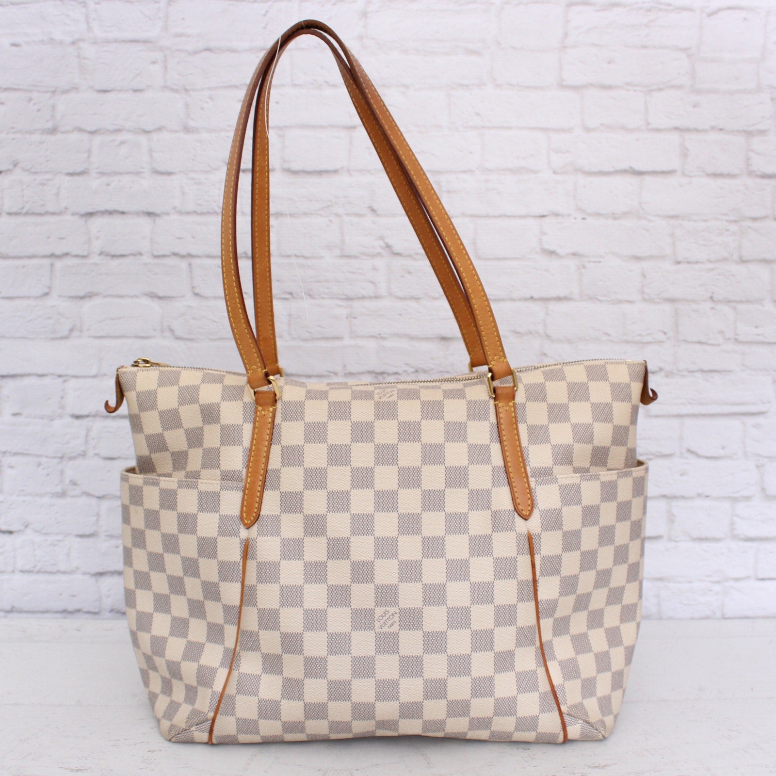 Louis Vuitton Totally MM Damier Azur Tote Shoulder Purse Handbag Leather A5631