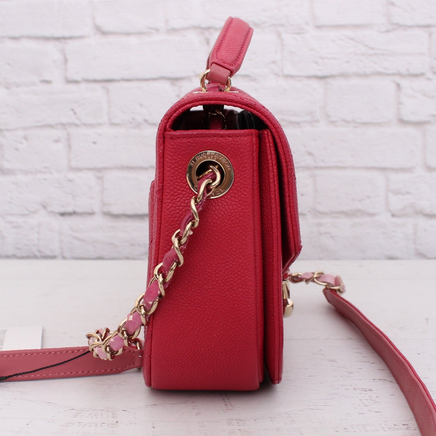 Chanel Paris-Cuba Flap Bag Magenta Caviar Leather Shoulder Crossbody Purse A4937