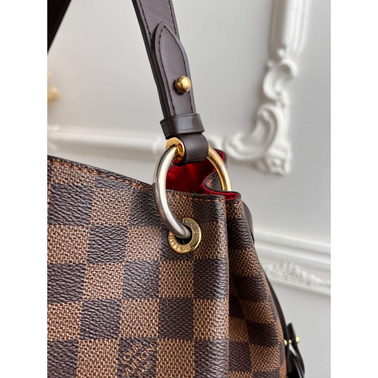 Authentic Louis Vuitton Graceful GM Damier Ebene Tote Shoulder Bag