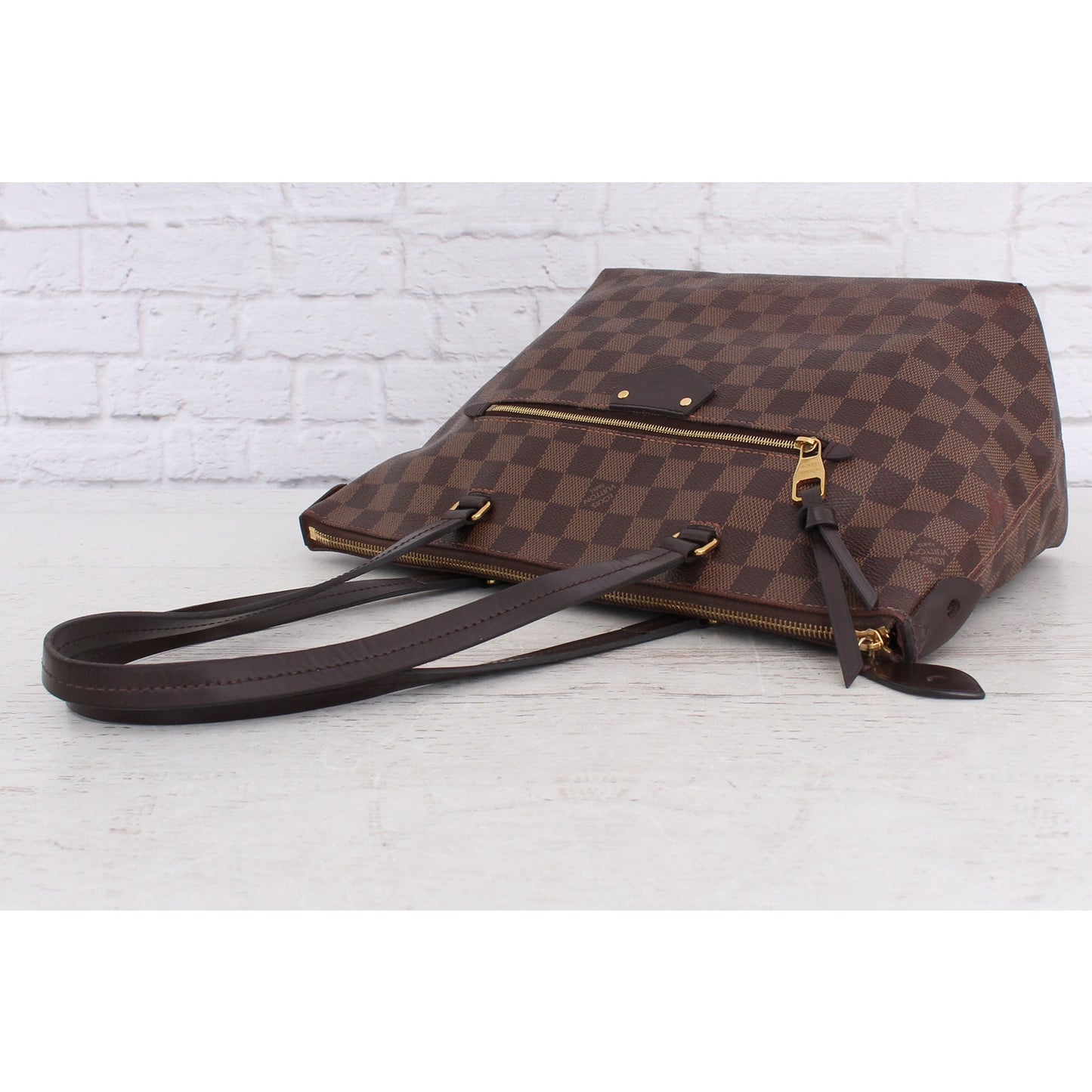 Louis Vuitton Iena PM Zip Tote Damier Ebene Shoulder Bag