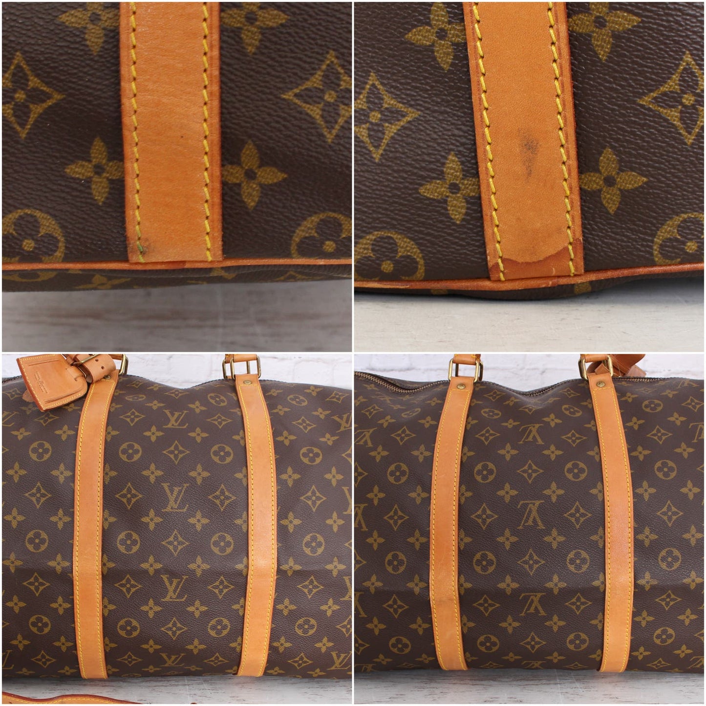 Louis Vuitton Keepall 60 Bandouliere Monogram Duffle Luggage Shoulder