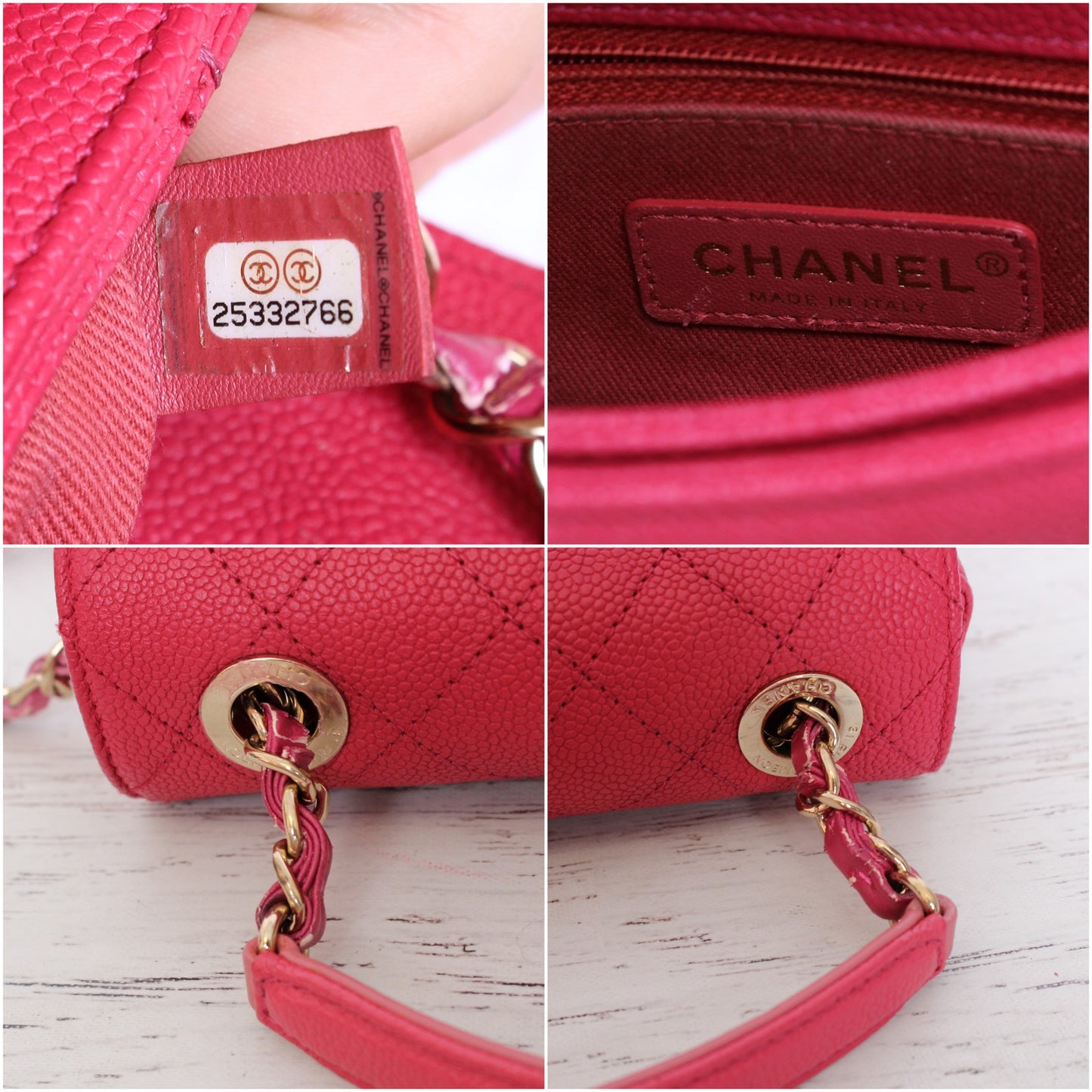 Chanel Paris-Cuba Flap Bag Magenta Caviar Leather Shoulder Crossbody Purse A4937