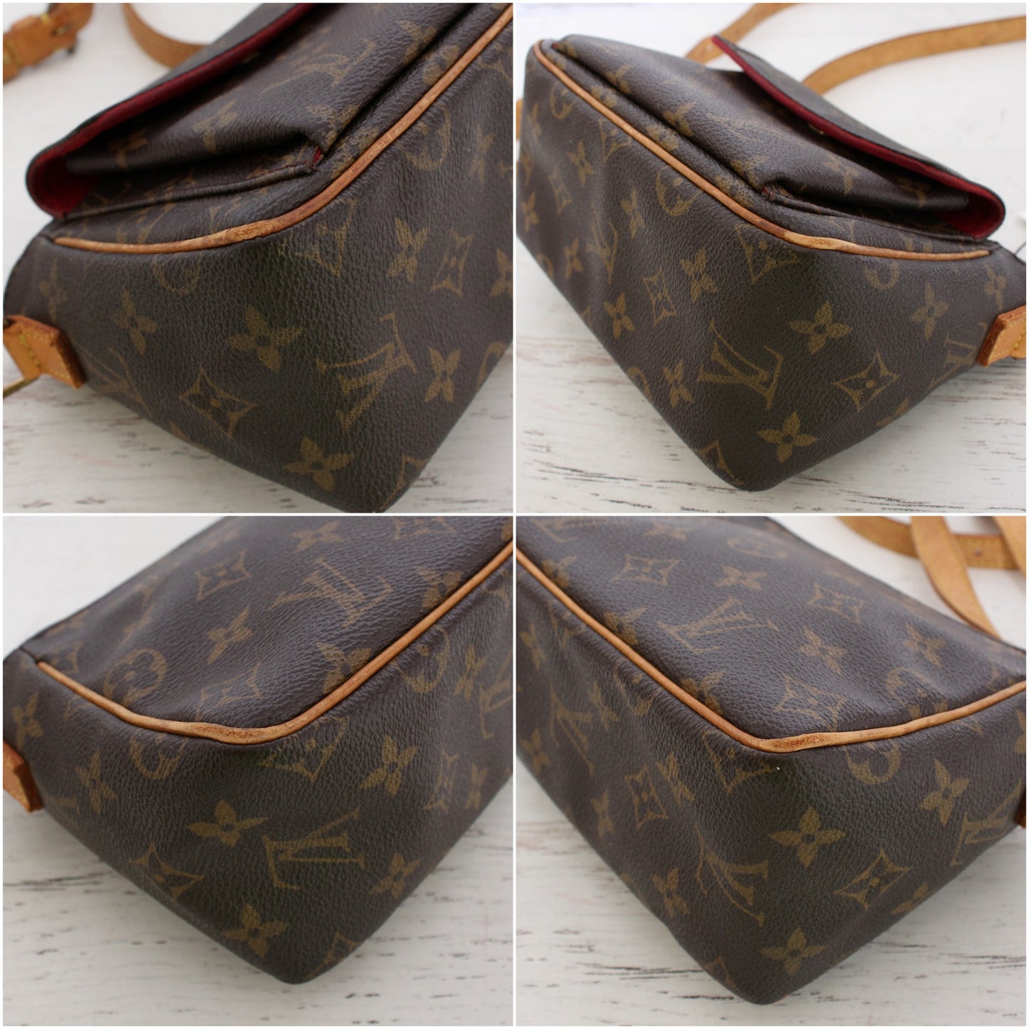 Louis Vuitton Viva Cite PM Small Crossbody & Shoulder Leather Red Purse A4573