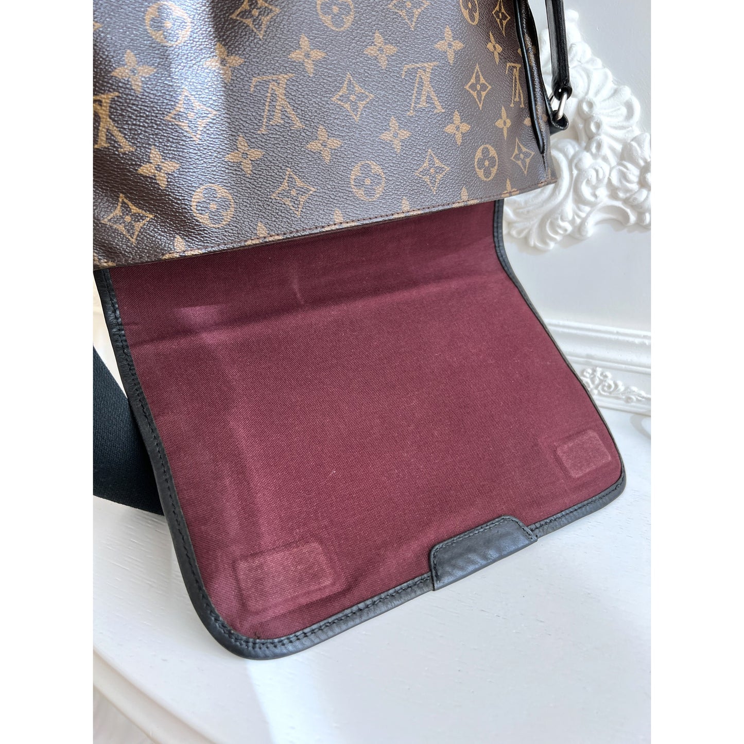 Authentic Louis Vuitton Macassar Bass MM Shoulder Crossbody Monogram