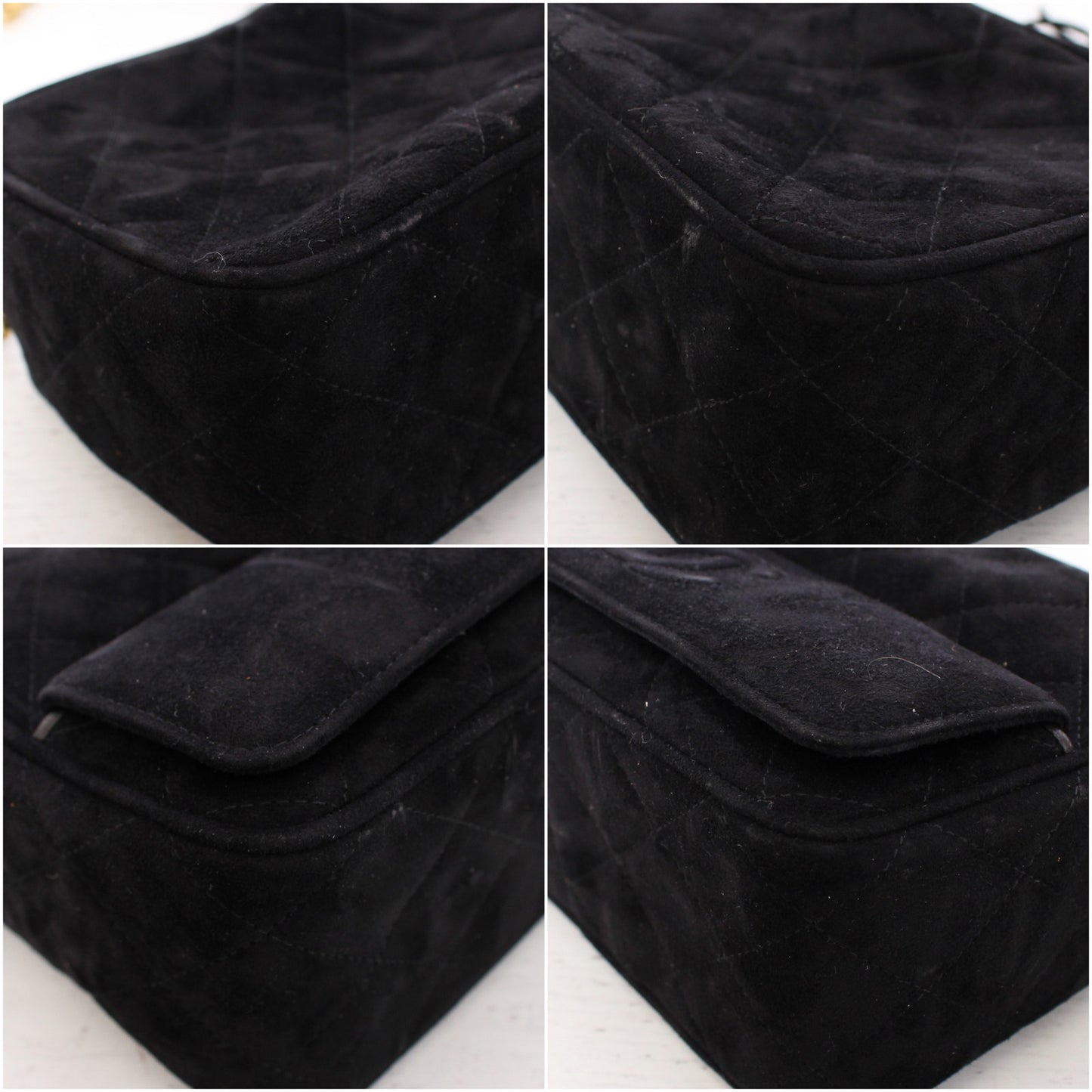 Chanel CC Camera Bag Black Suede Leather Crossbody and Shoulder Purse A3123