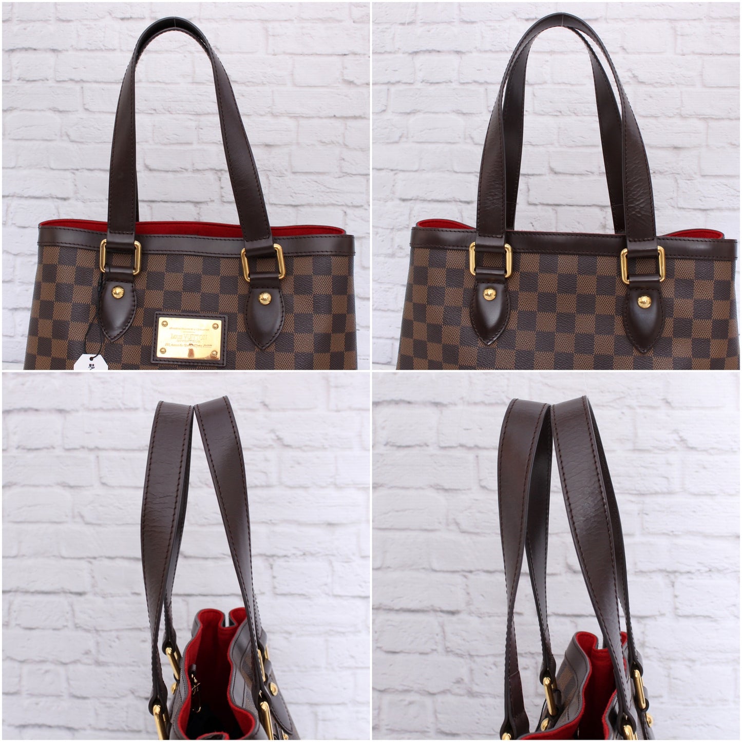 Louis Vuitton Hampstead PM Damier Ebene Tote Brown Shoulder Bag Purse LV A3535
