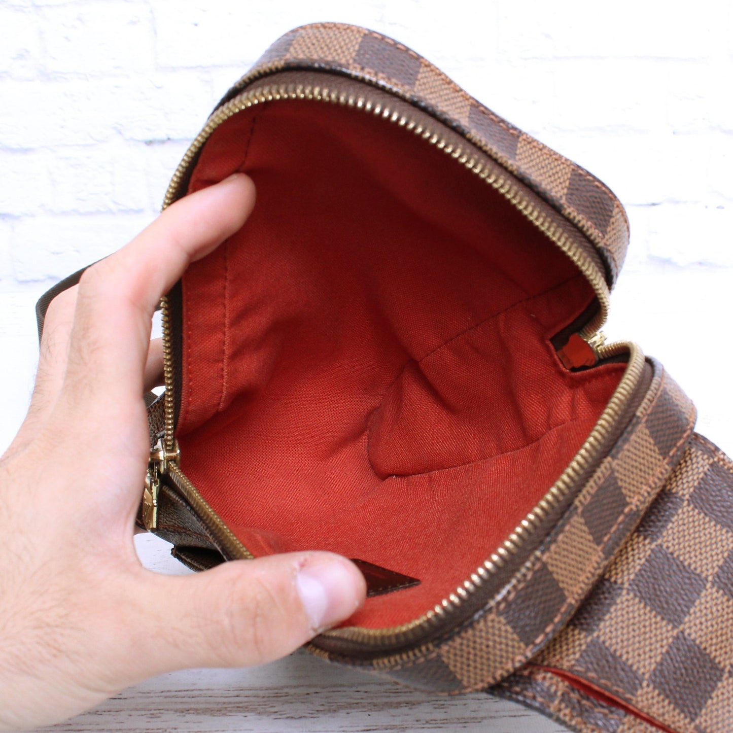 Louis Vuitton Geronimos Damier Ebene Sling Bumbag Waist Crossbody Pouch A5549