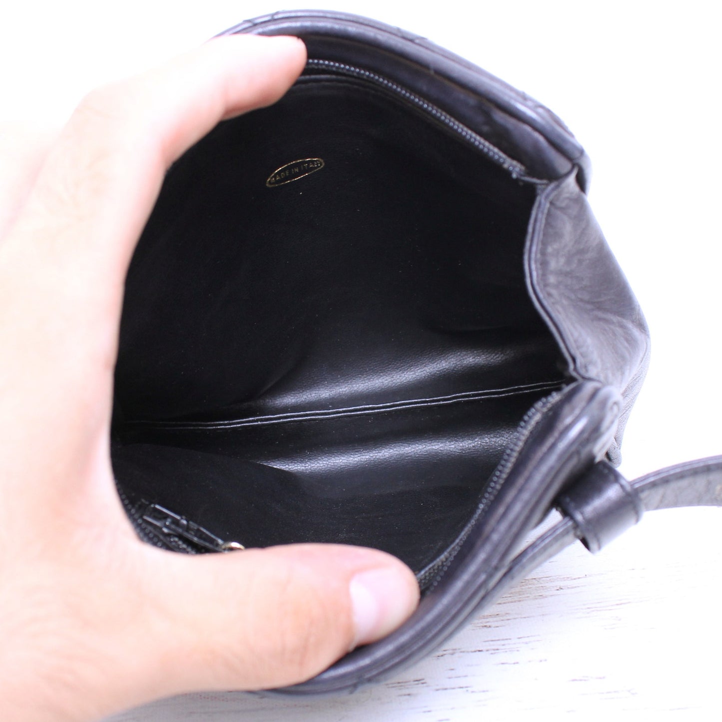 Chanel Mini Waist Clutch Black Lambskin Leather Purse A4847