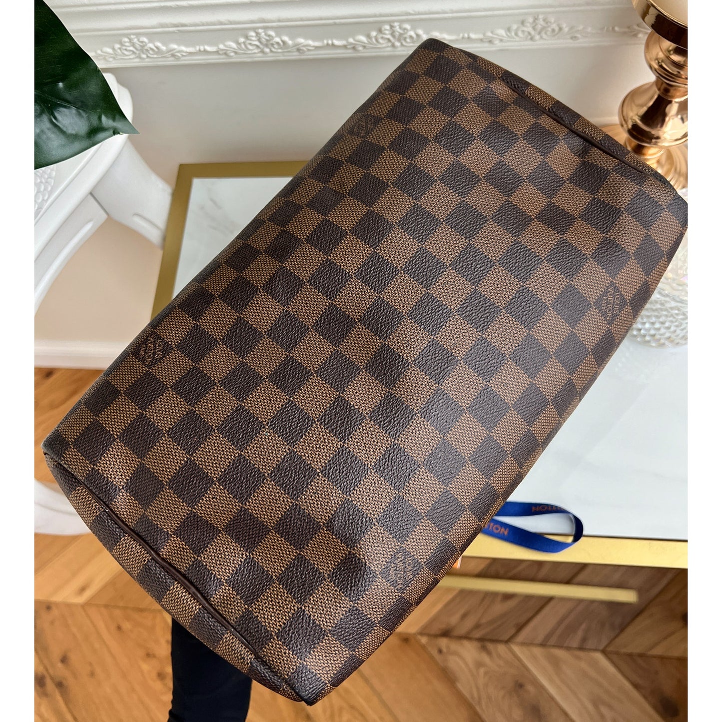 Louis Vuitton Speedy 30 Damier Ebene Satchel Brown Tote