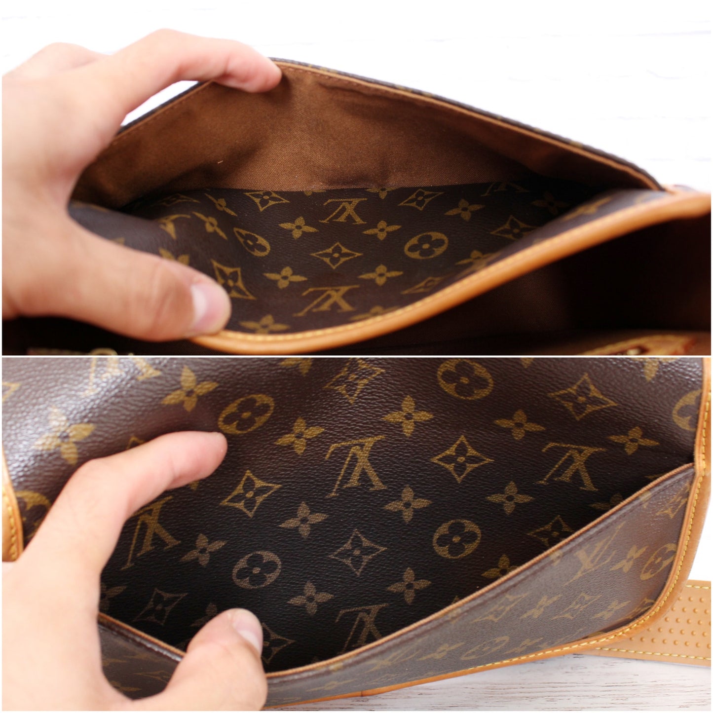 Louis Vuitton Sologne Monogram Purse Crossbody Brown LV Shoulder Small A4046