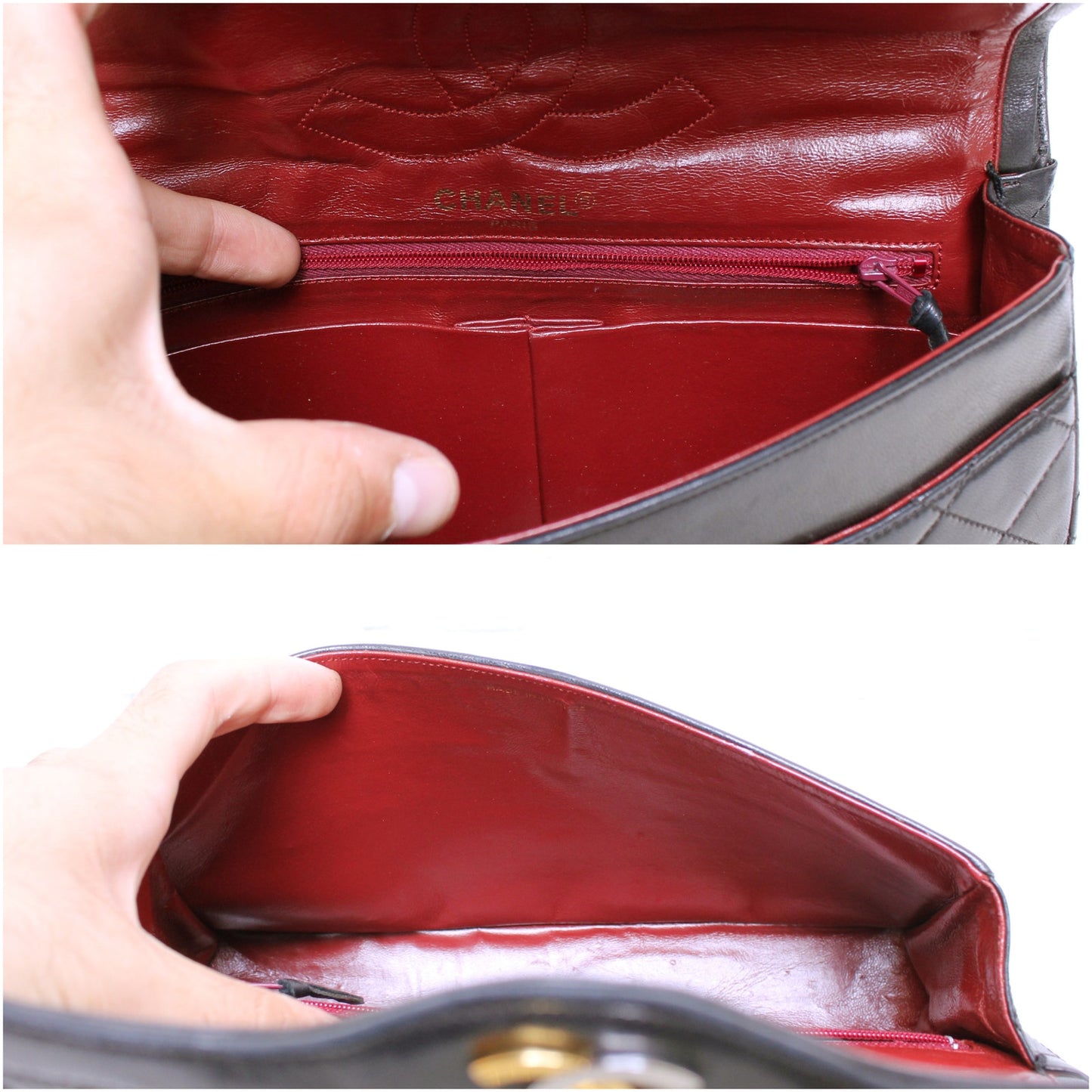 Chanel Paris Limited Two Tone Double Flap Black Lambskin Leather Shoulder A5106