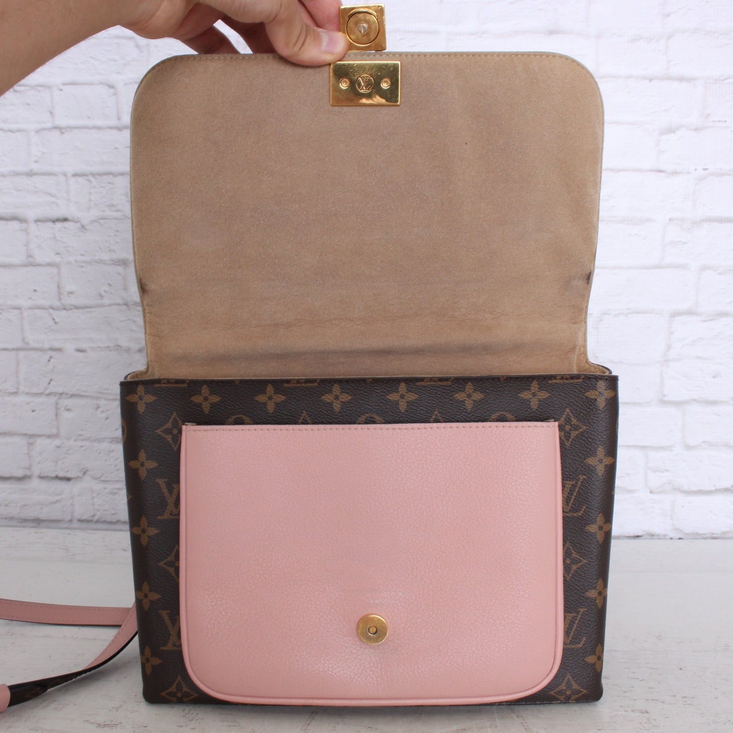 Louis Vuitton Marignan Pink & Monogram Crossbody & Satchel