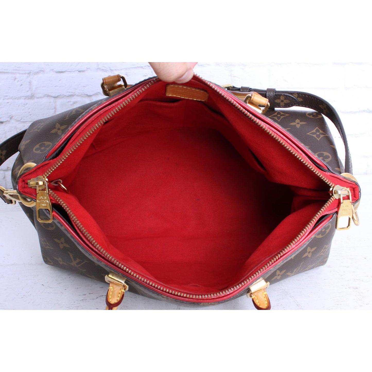 Louis Vuitton Pallas Cerise Red MM Monogram Shoulder Bag