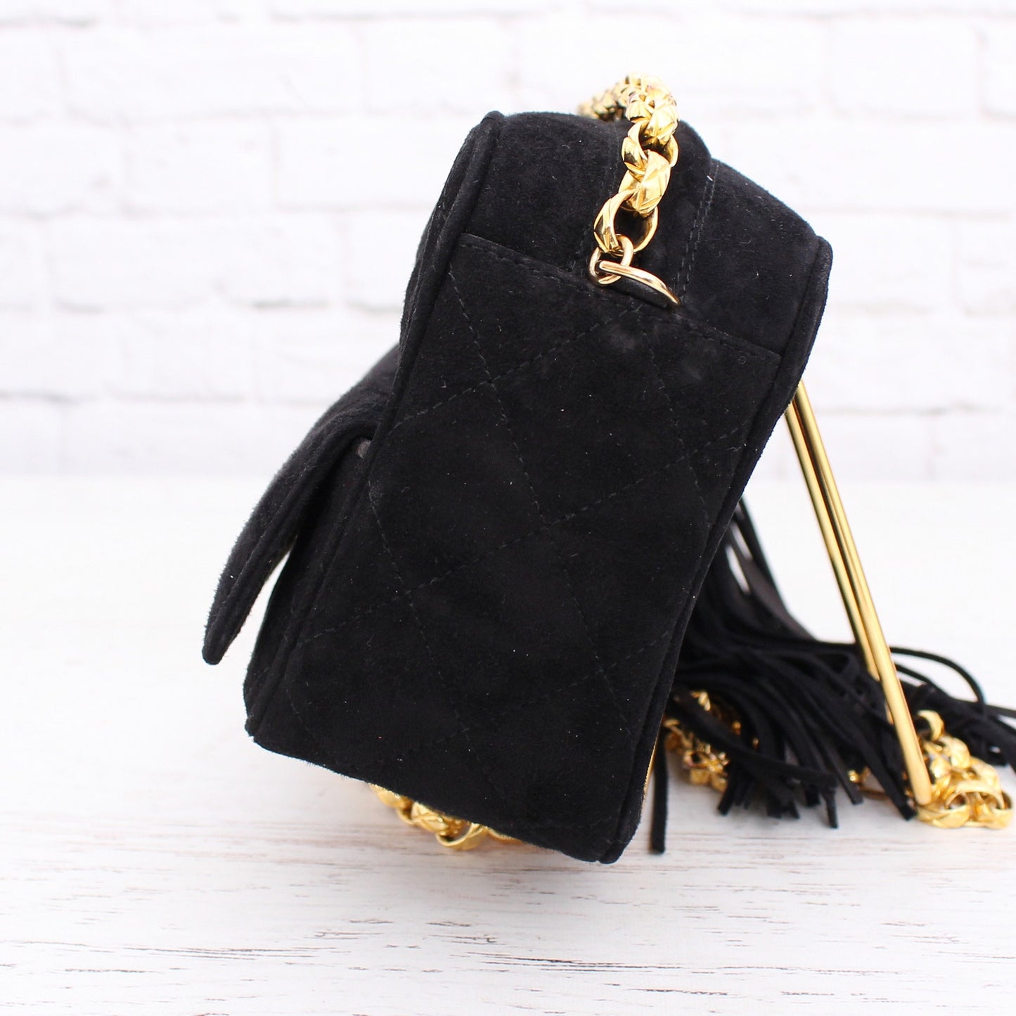 Chanel CC Camera Bag Black Suede Leather Crossbody and Shoulder Purse A3123
