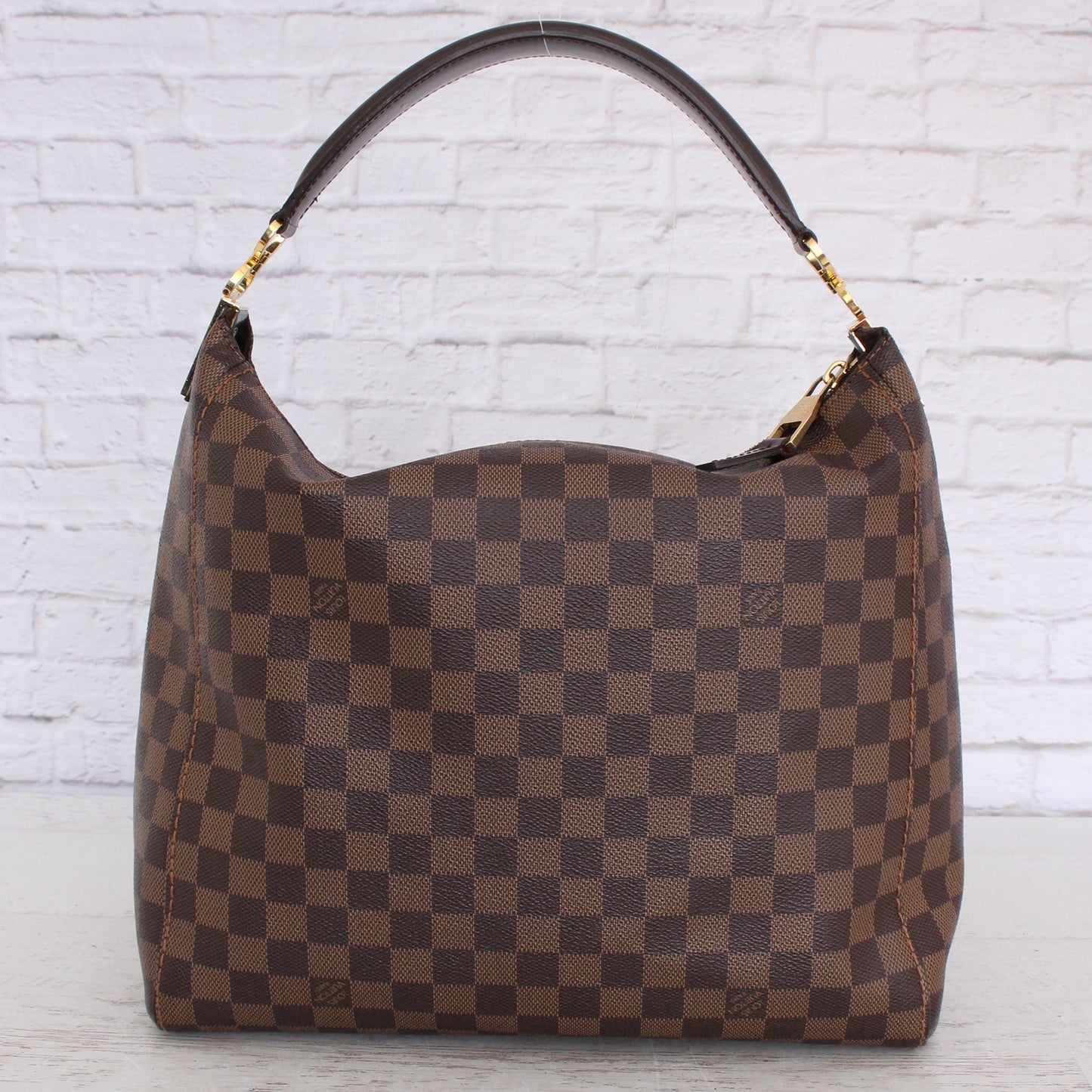 Louis Vuitton Portobello GM Damier Ebene Leather Shoulder Bag