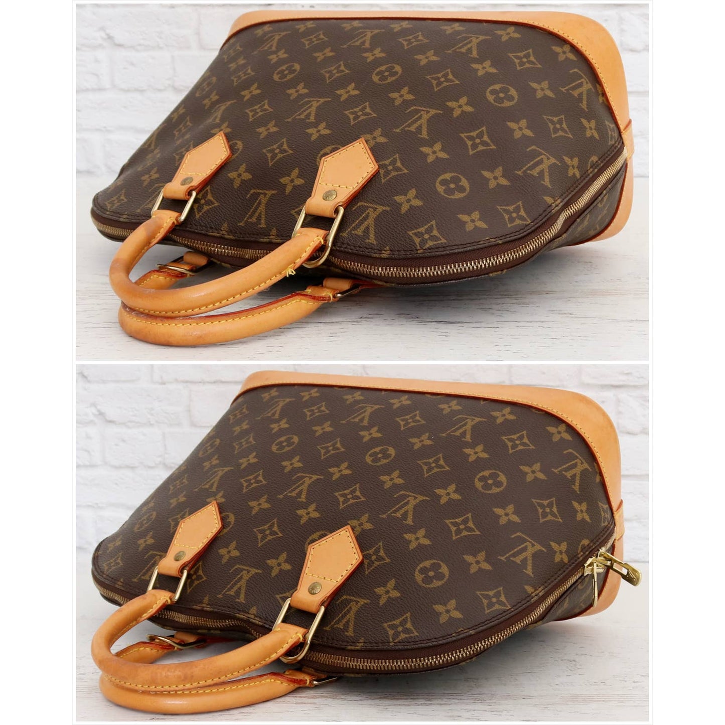 Louis Vuitton Alma MM Monogram Satchel with Dust Bag