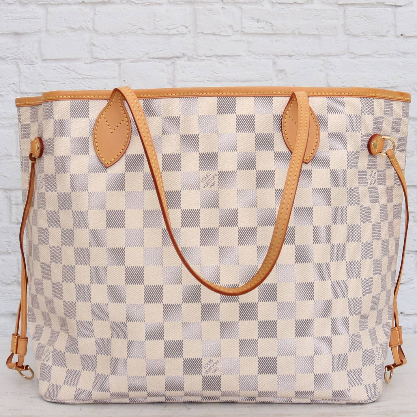 Louis Vuitton Neverfull MM Damier Azur Tote Shoulder Bag