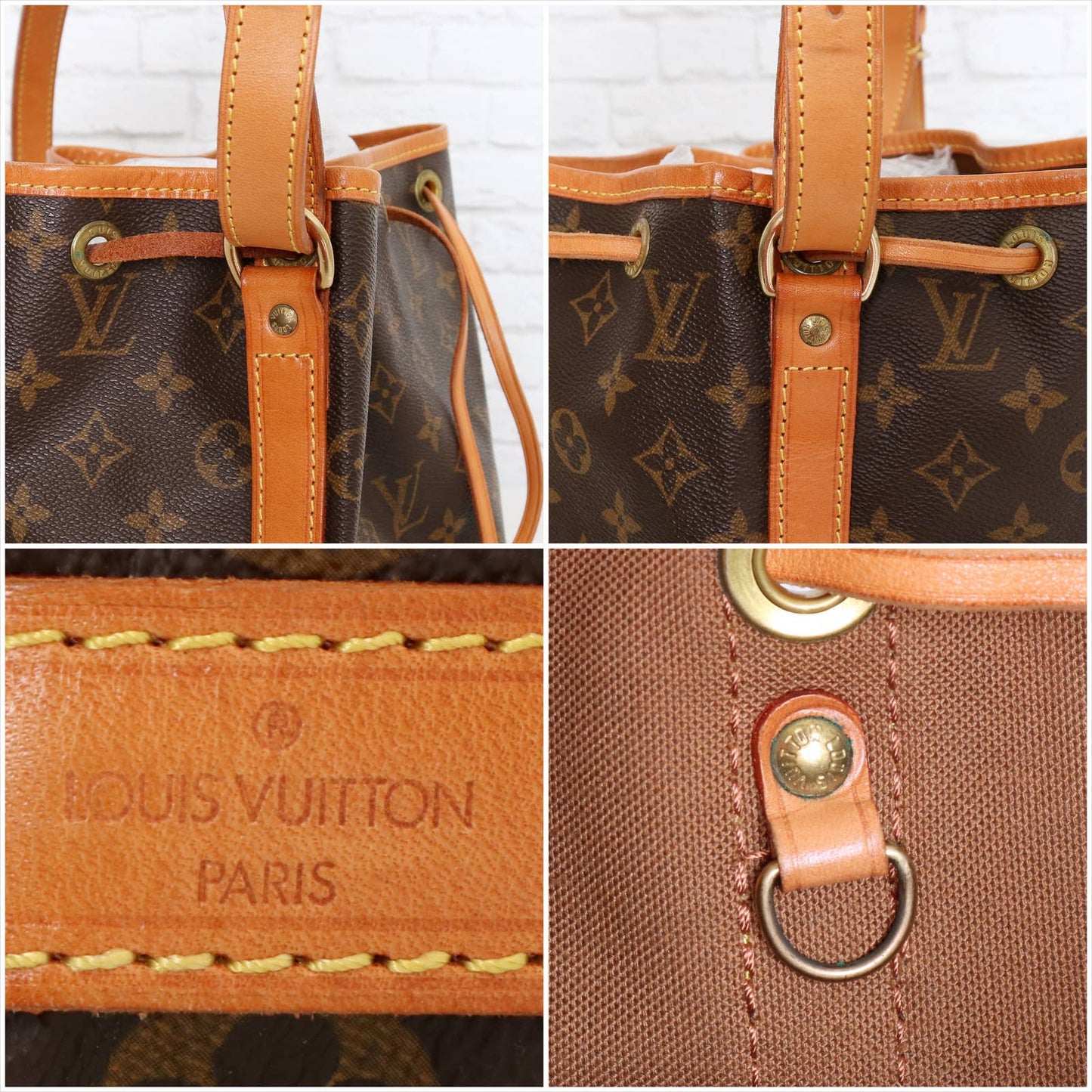 Louis Vuitton Petit Noé Monogram Shoulder Bag Bucket Tote Handbag Bag