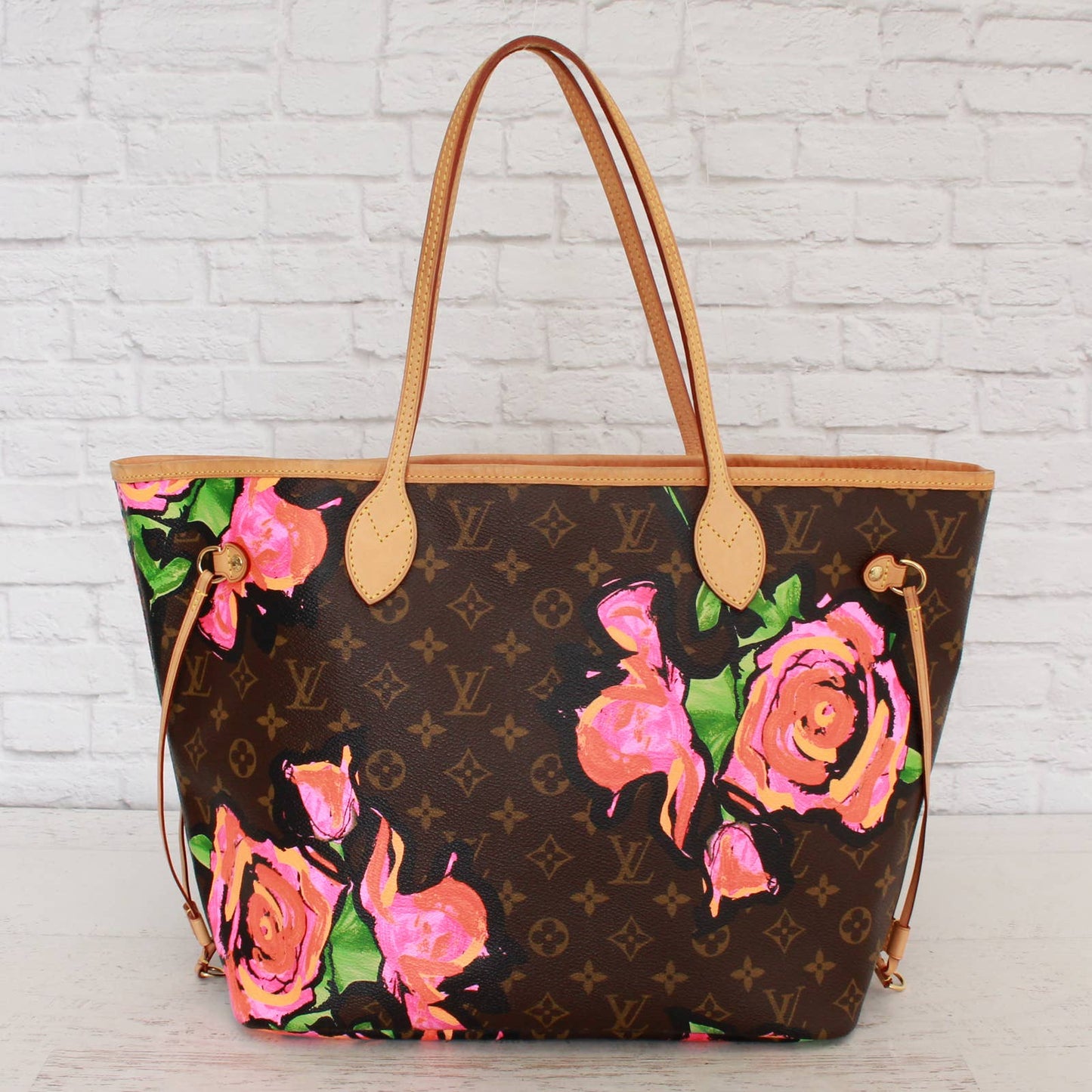 Louis Vuitton Neverfull MM Stephen Sprouse Roses Monogram Pink Tote