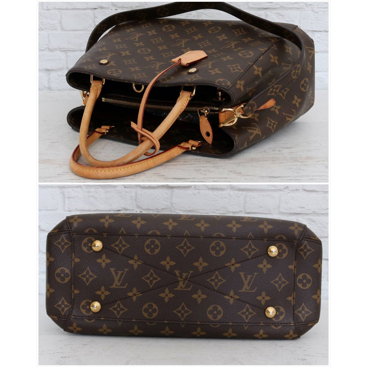 Louis Vuitton Montaigne MM Monogram Satchel & Shoulder Bag Dust Bag & Box