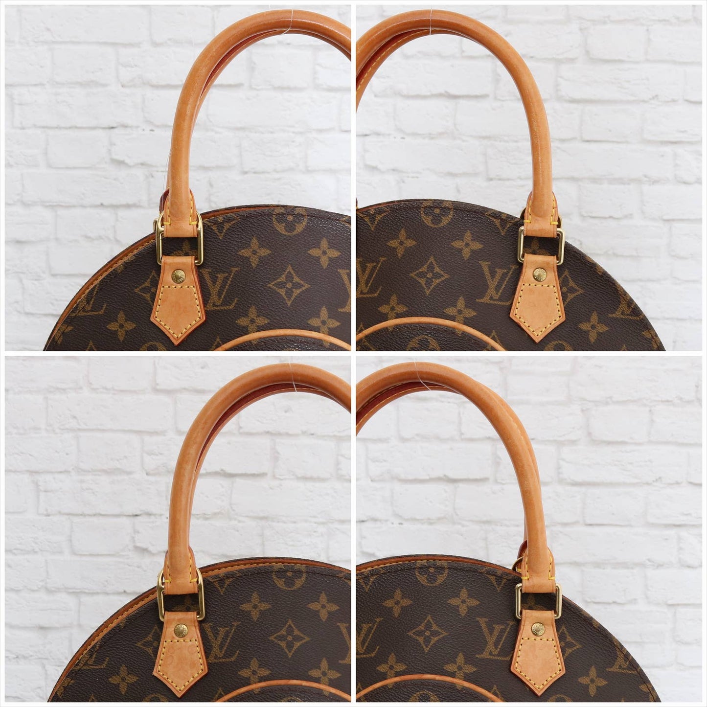 Louis Vuitton Ellipse PM Monogram Satchel Purse Handbag LV Leather Bag