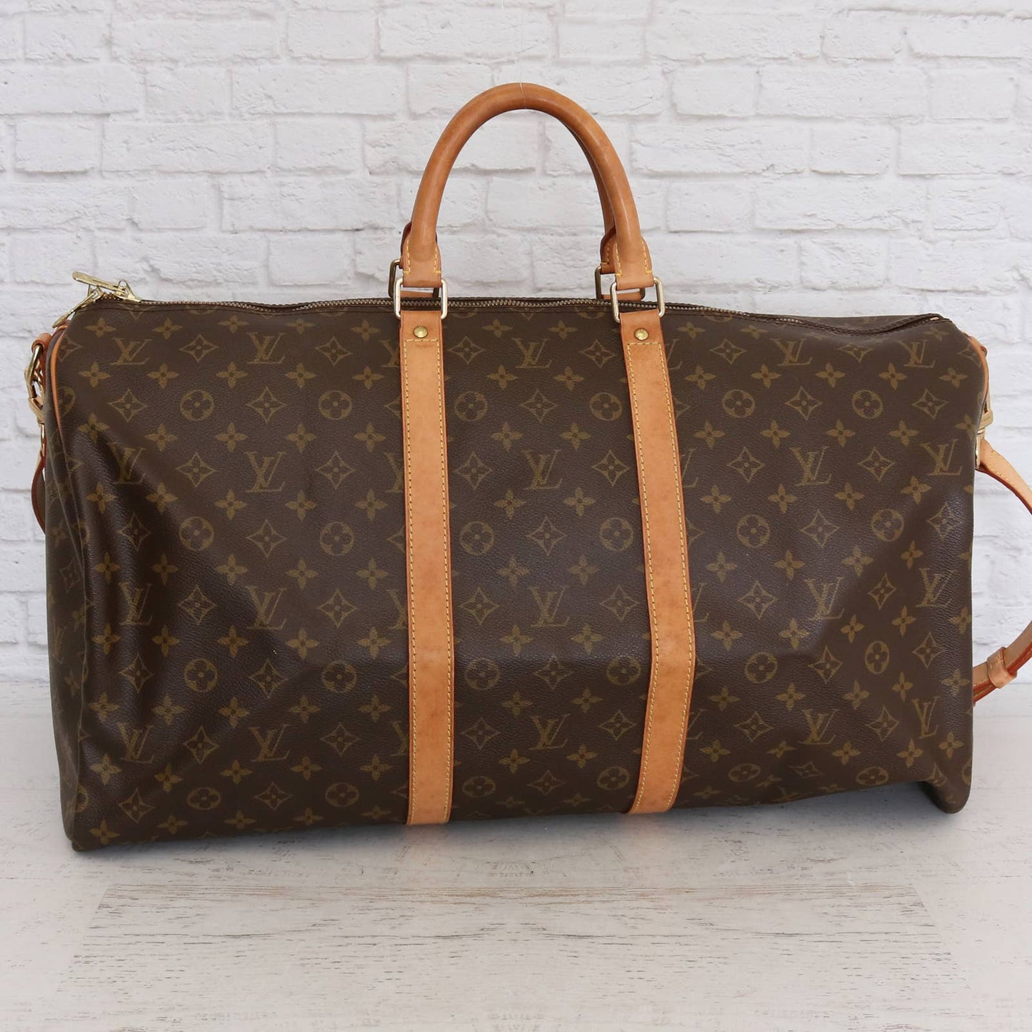 Louis Vuitton Keepall Bandoulière 55 Monogram Duffle Bag With Strap