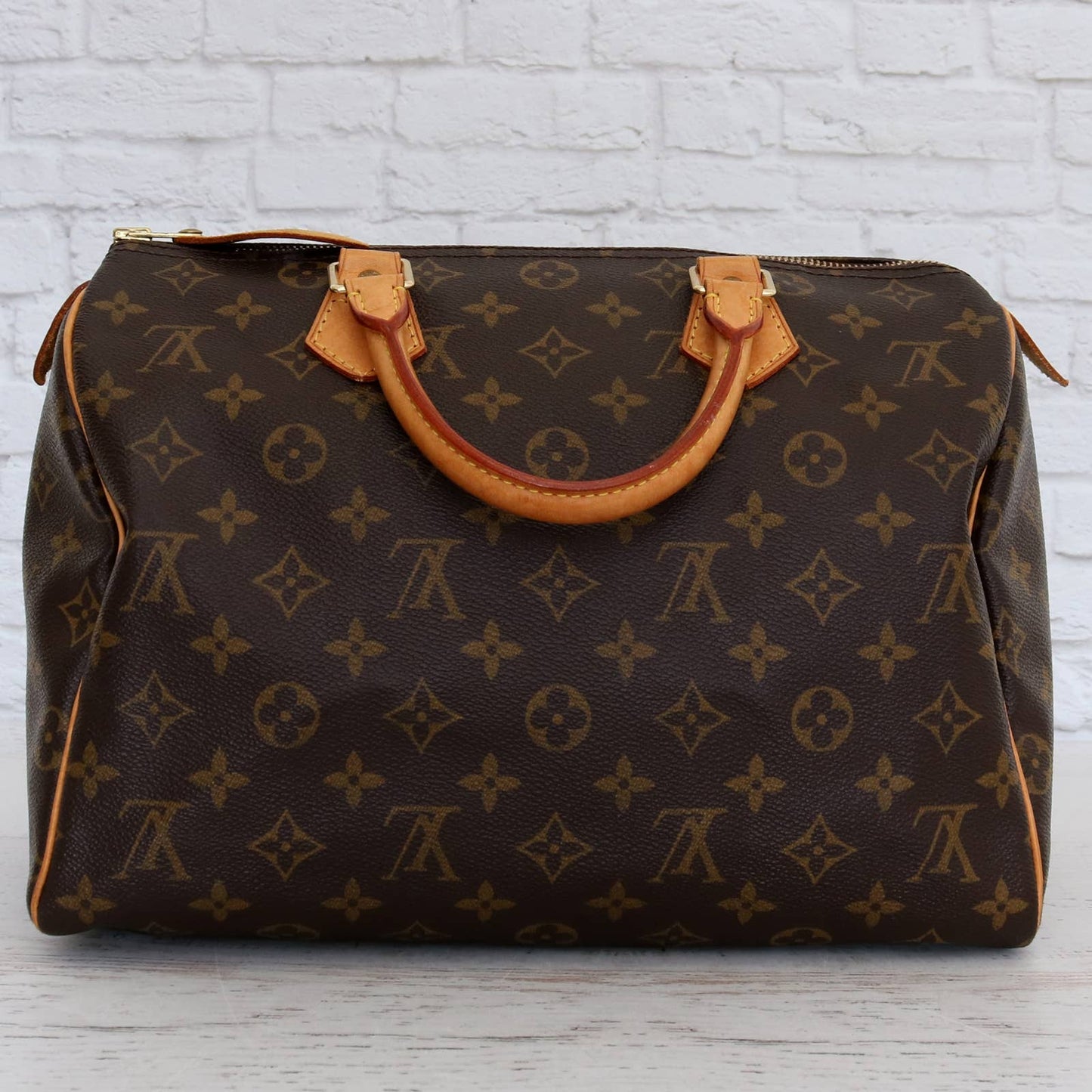 Louis Vuitton Speedy 30 Monogram Satchel Purse Brown Bag Handbag Large