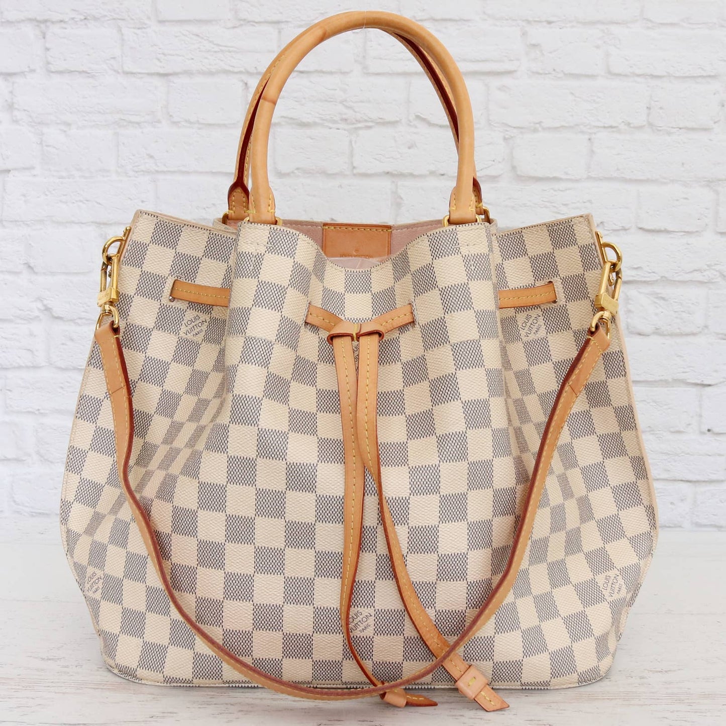 Louis Vuitton Girolata Damier Azur Bucket Shoulder Bag