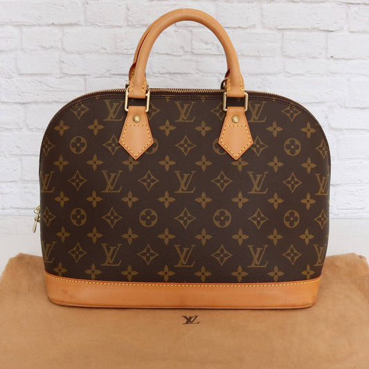 Louis Vuitton Alma MM Monogram Satchel with Dust Bag